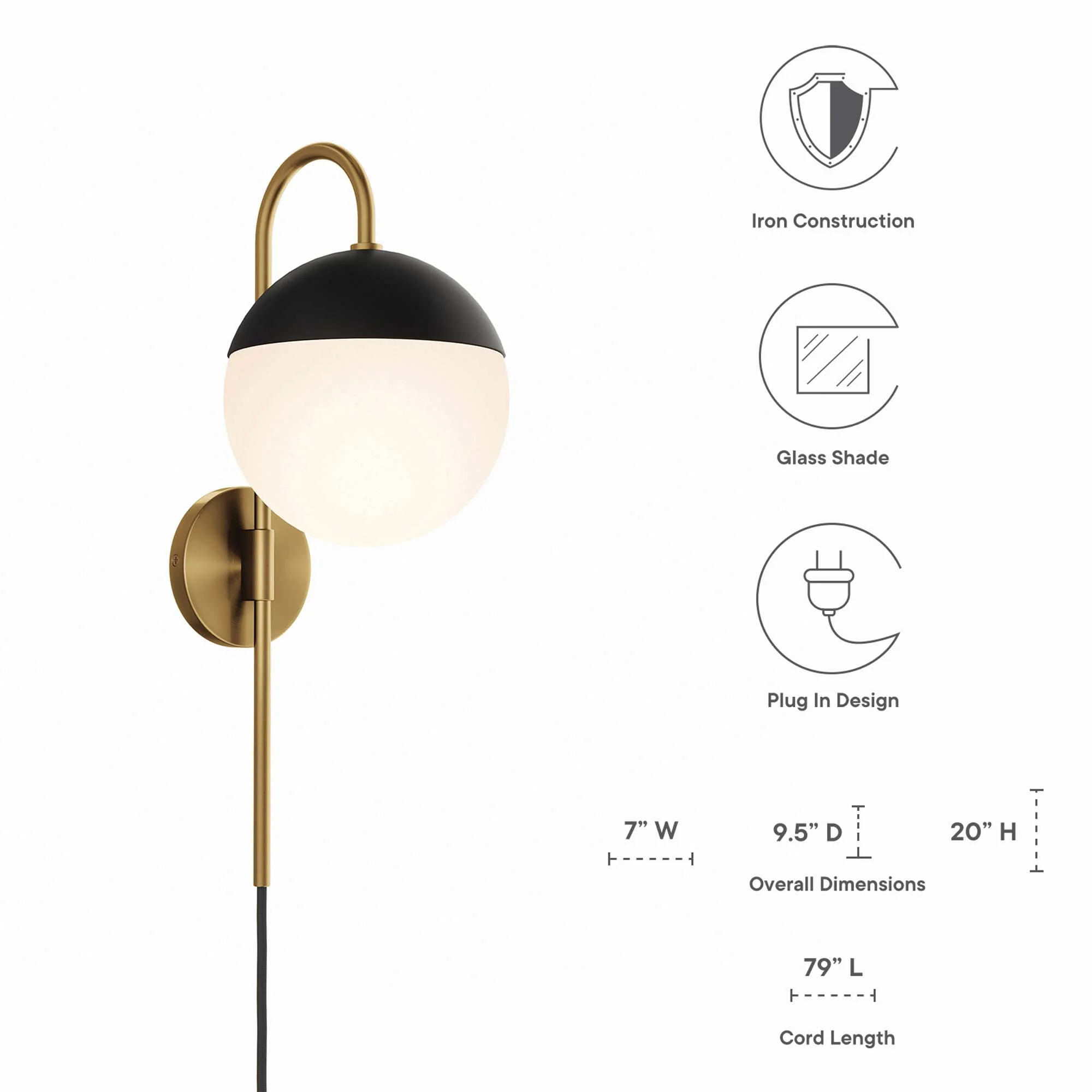 Stellar 1-Light Wall Sconce by Modway - Image 2