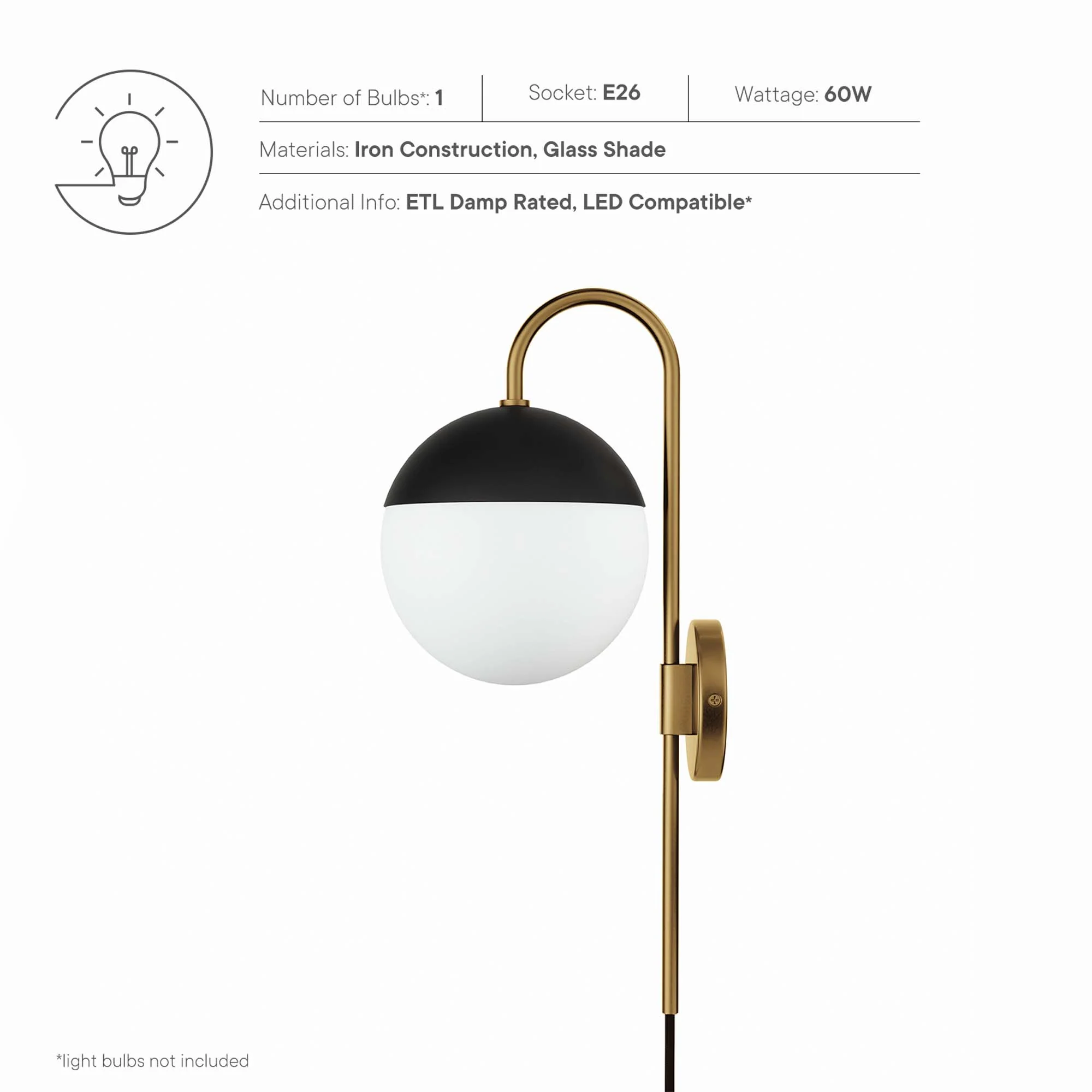 Stellar 1-Light Wall Sconce by Modway - Image 3