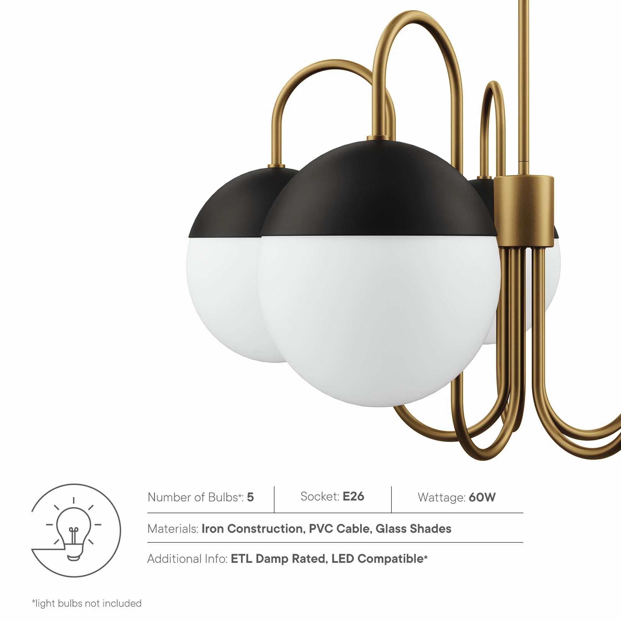 Stellar 5-Light Chandelier by Modway - Image 2