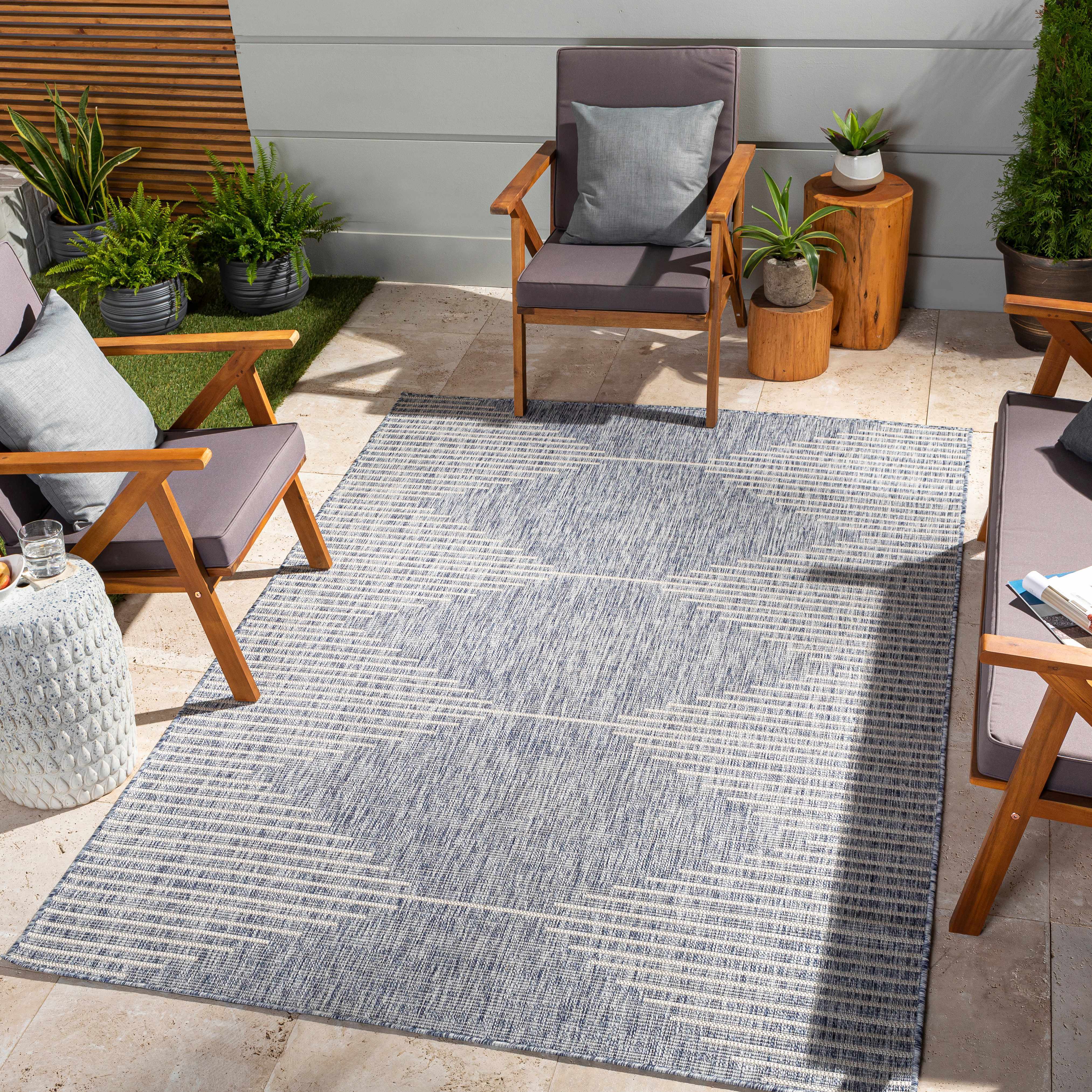 Stephan Blue Outdoor Rug - Image 2