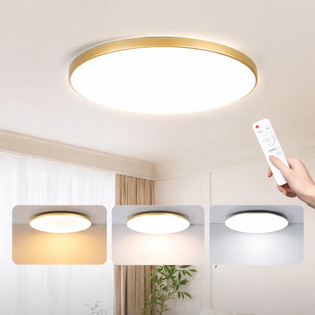 Stepless Dimming LED Ceiling Light Waterproof Remote Control 30W-50W Living Bedroom - Image 11
