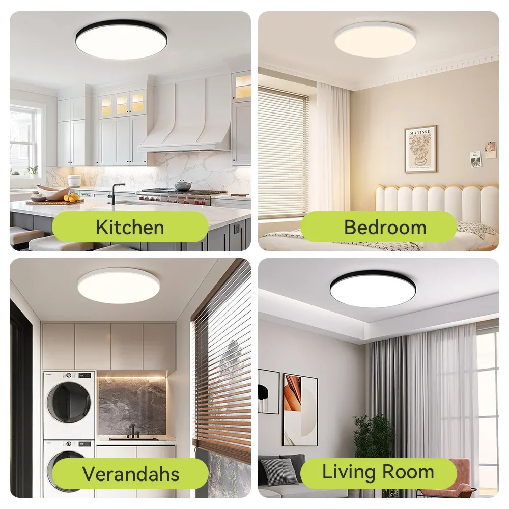 Stepless Dimming LED Ceiling Light Waterproof Remote Control 30W-50W Living Bedroom - Image 2
