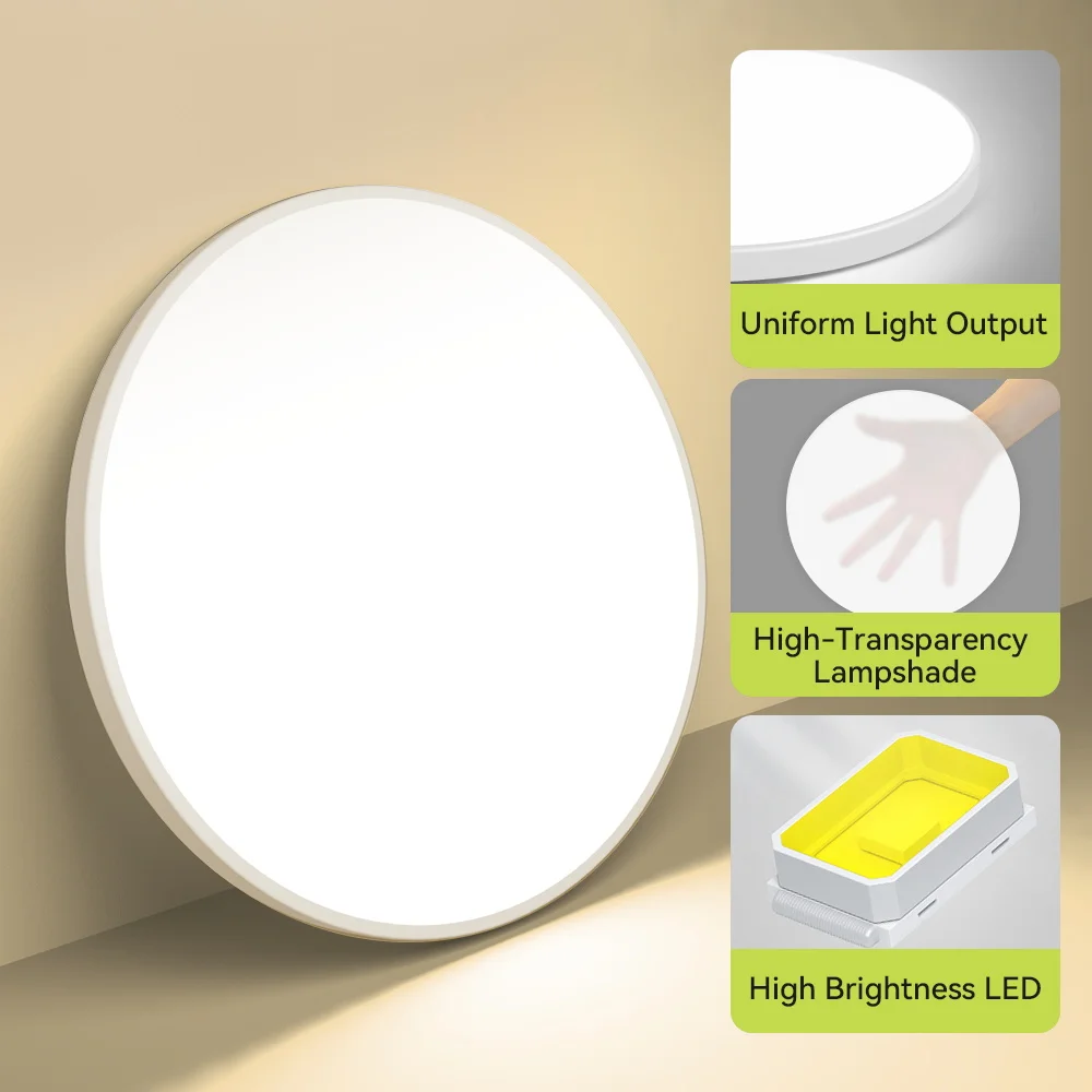 Stepless Dimming LED Ceiling Light Waterproof Remote Control 30W-50W Living Bedroom - Image 5