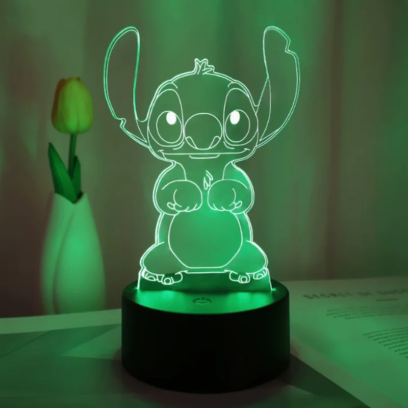 Stitch 3D Night Light USB Touch Cartoon Desk Lamp Remote LED Room Decor Gift - Image 4