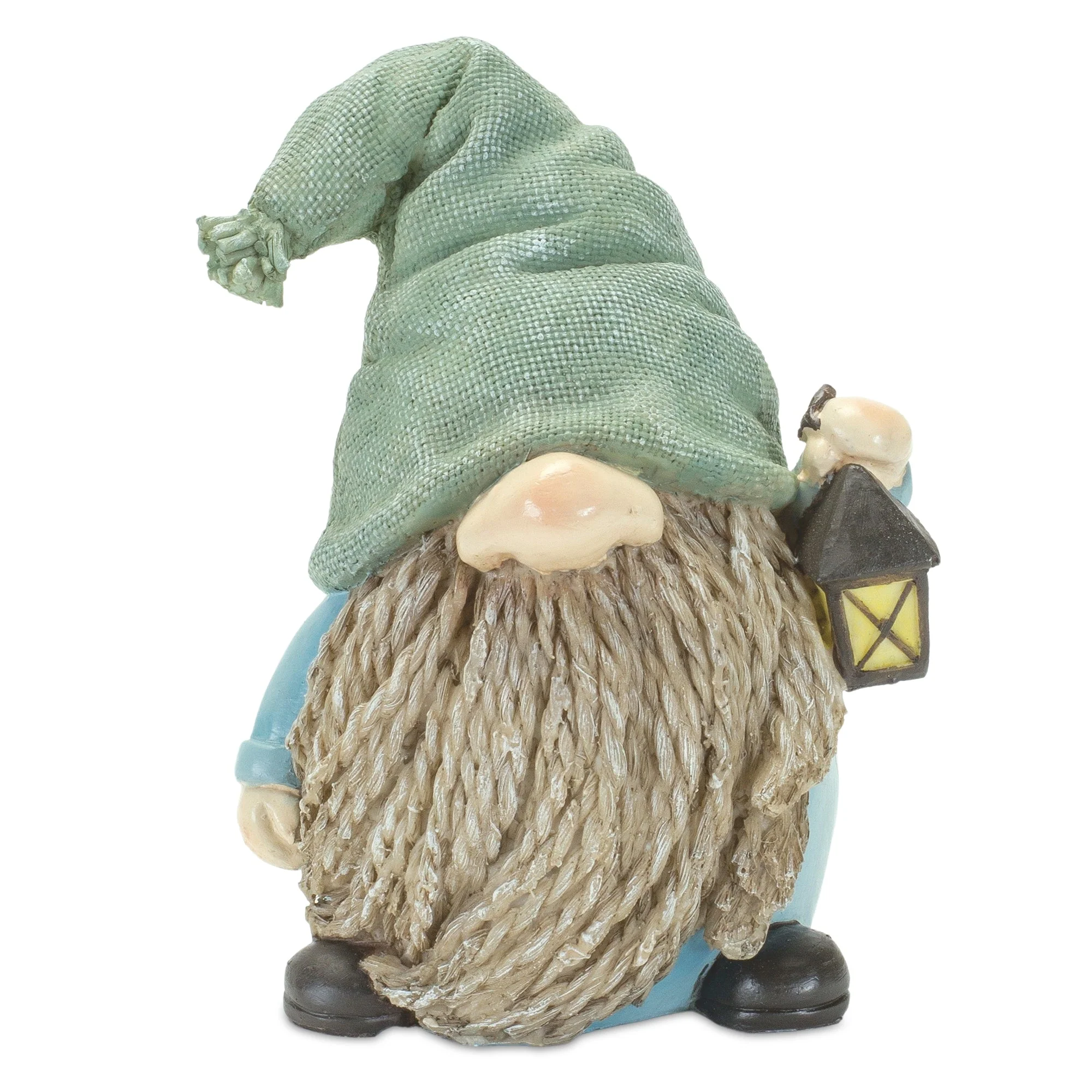 Stone Garden Gnome Figurine with Bird and Lantern Accent (Set of 4) - Image 4
