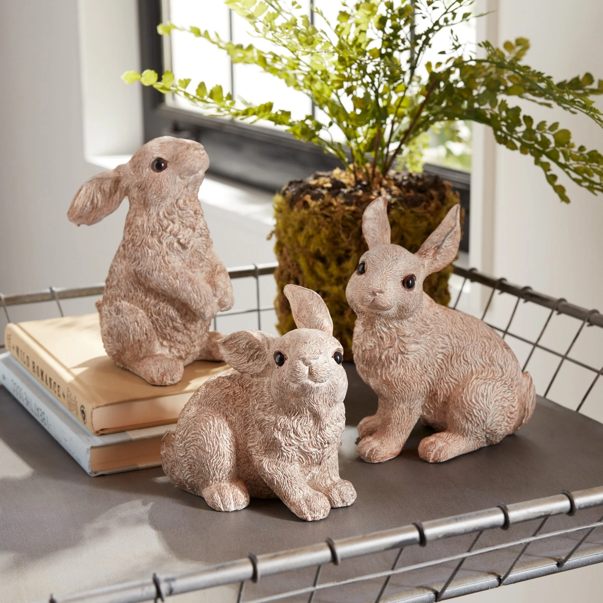 Stone Garden Rabbit Figurine (Set of 3) - Image 2