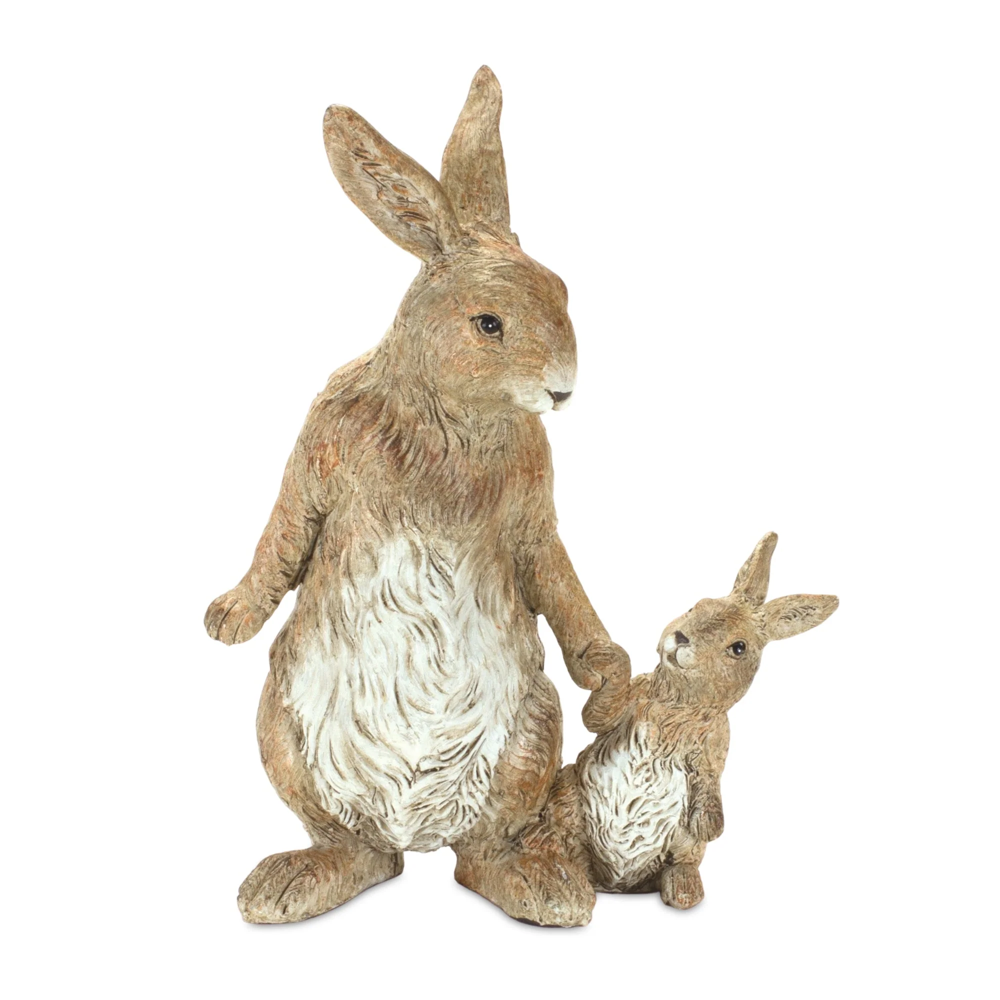 Stone Mother Rabbit and Baby Bunny Figurine (Set of 2) - Image 2
