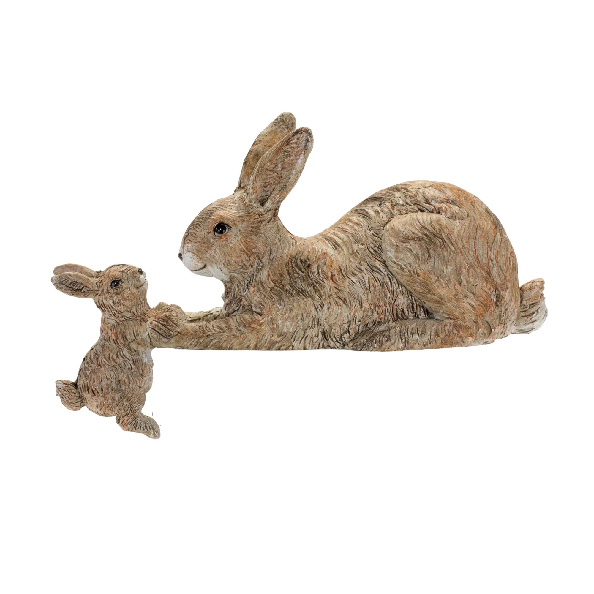Stone Mother Rabbit and Baby Bunny Self Sitter (Set of 2) - Image 2