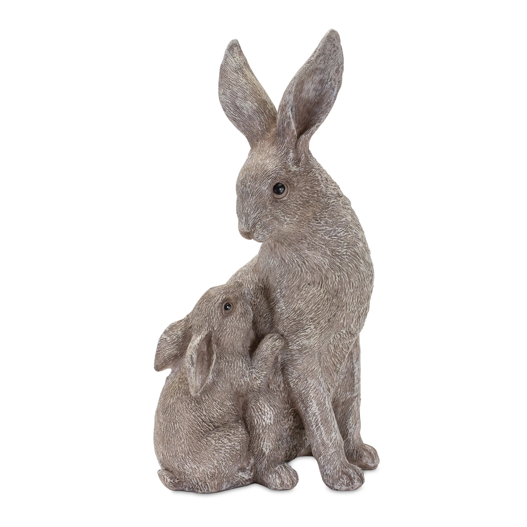 Stone Rabbit with Baby Bunny Figurine (Set of 2) - Image 2