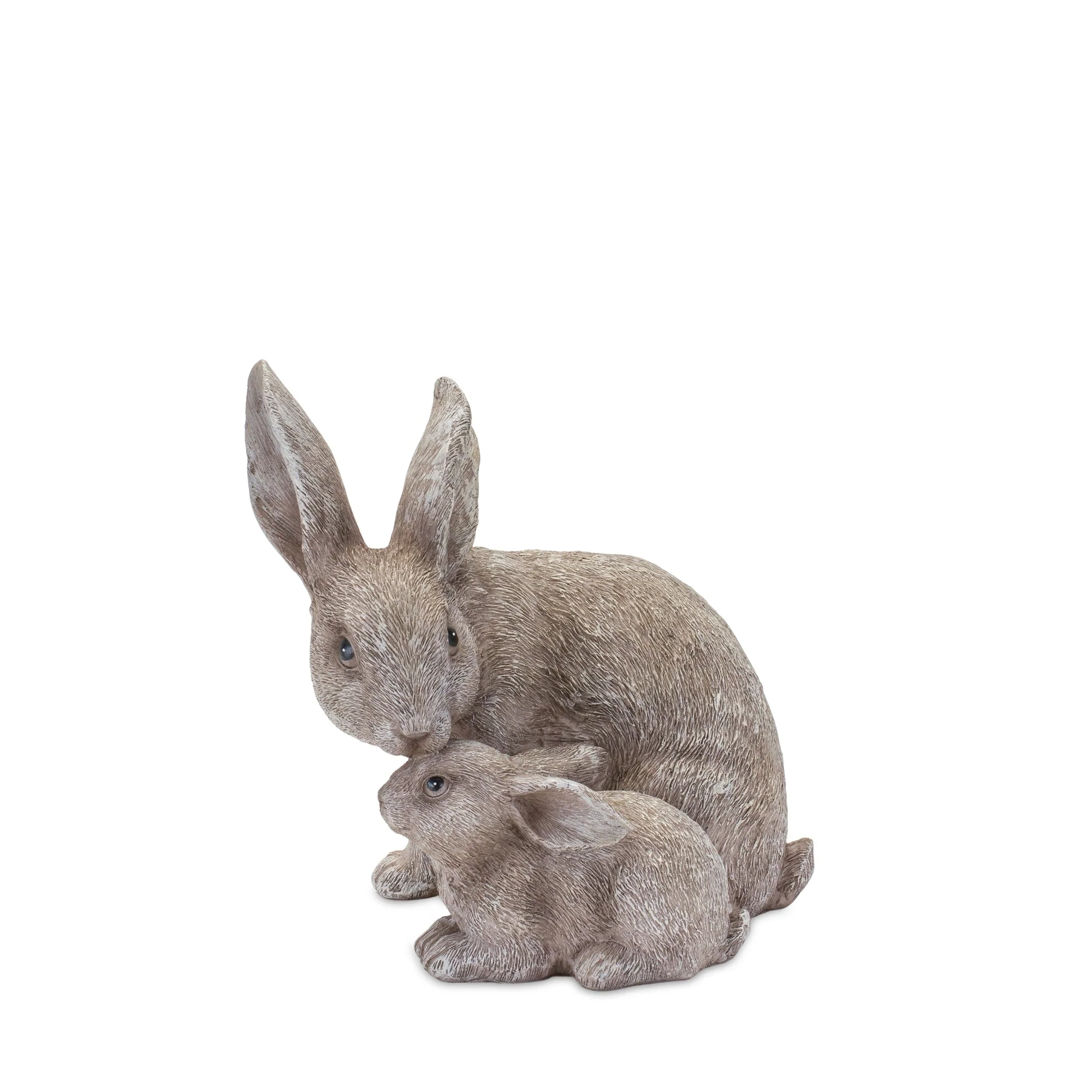 Stone Rabbit with Baby Bunny Figurine (Set of 2) - Image 3