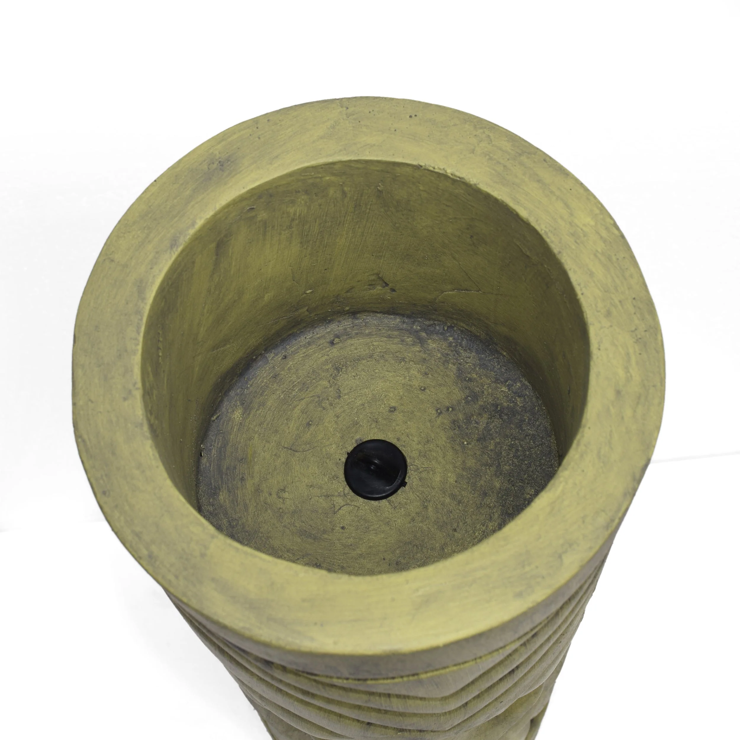 Stone Statue Urn Planter, Decorative Face Plant Pot, Antique Green Finish - Image 10