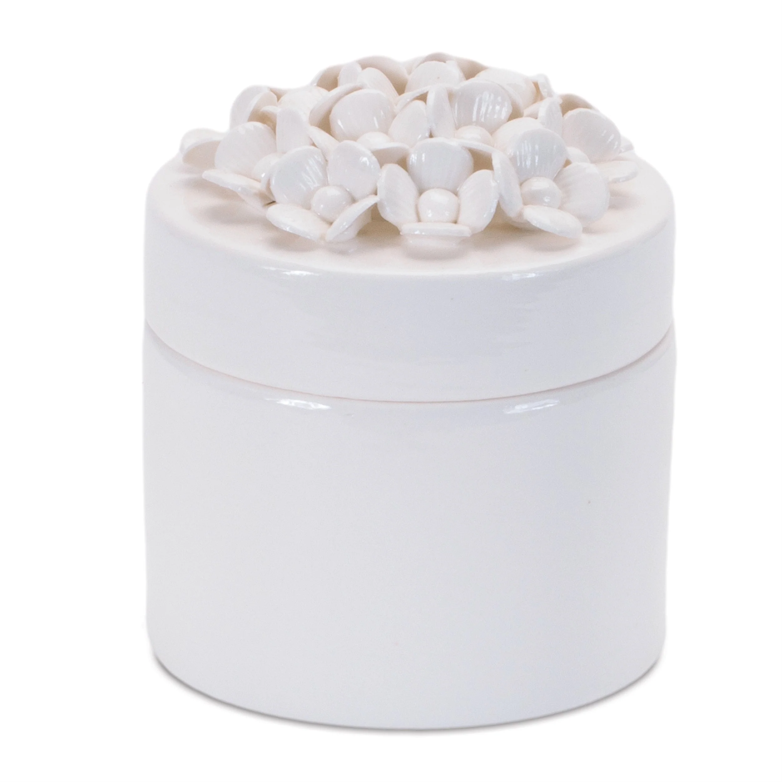 Stoneware Box with Floral Lid Accent (Set of 3) - Image 3