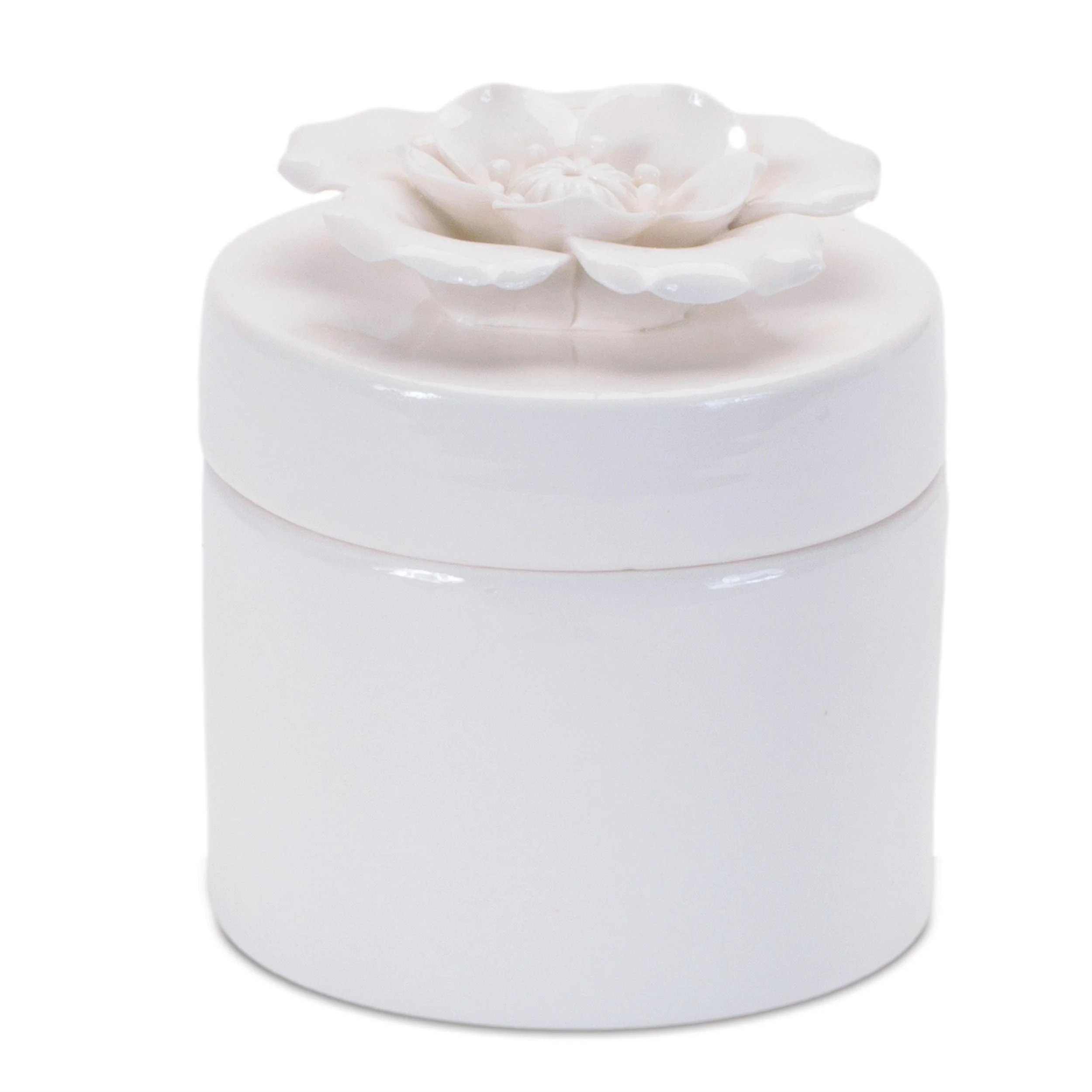 Stoneware Box with Floral Lid Accent (Set of 3) - Image 4