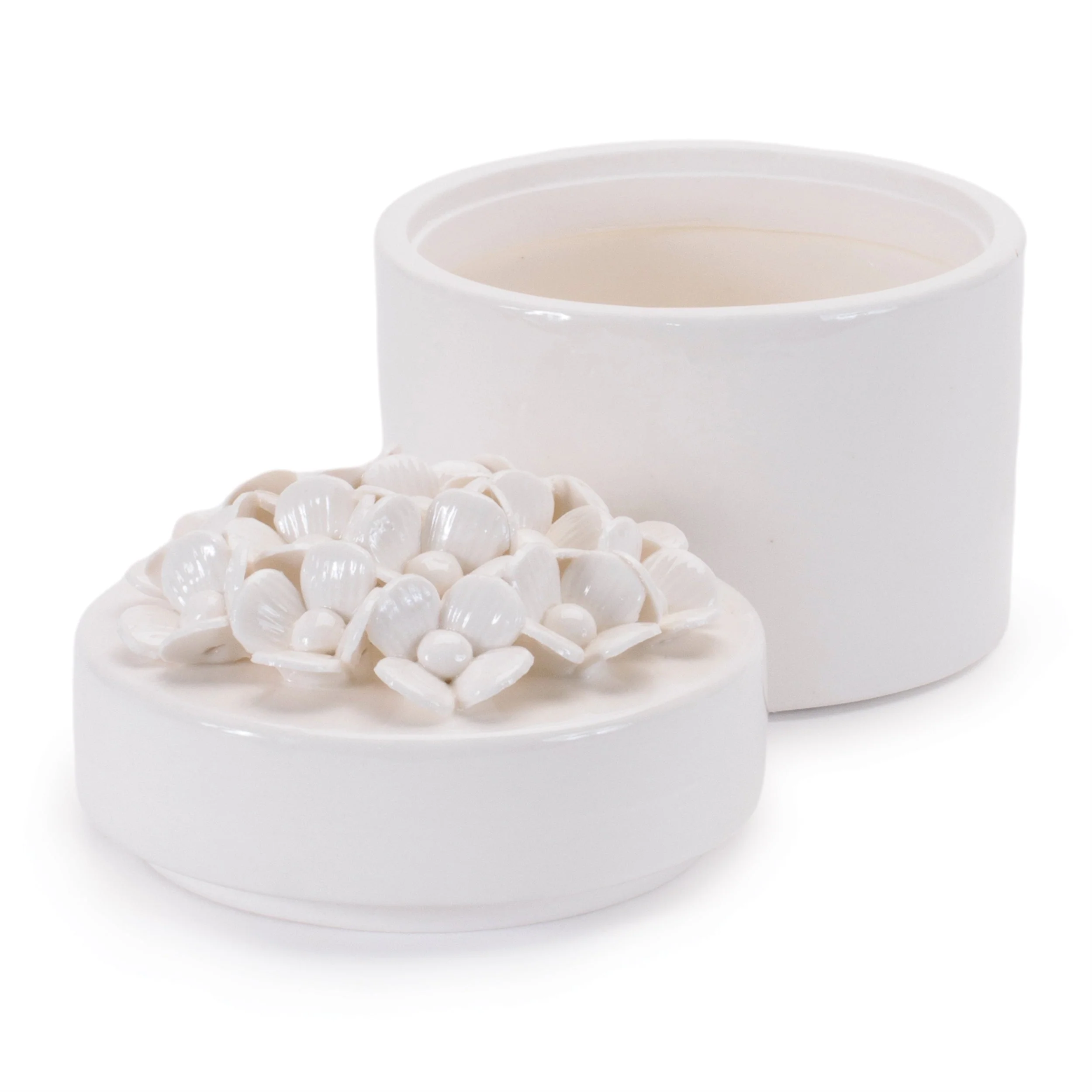 Stoneware Box with Floral Lid Accent (Set of 3) - Image 5