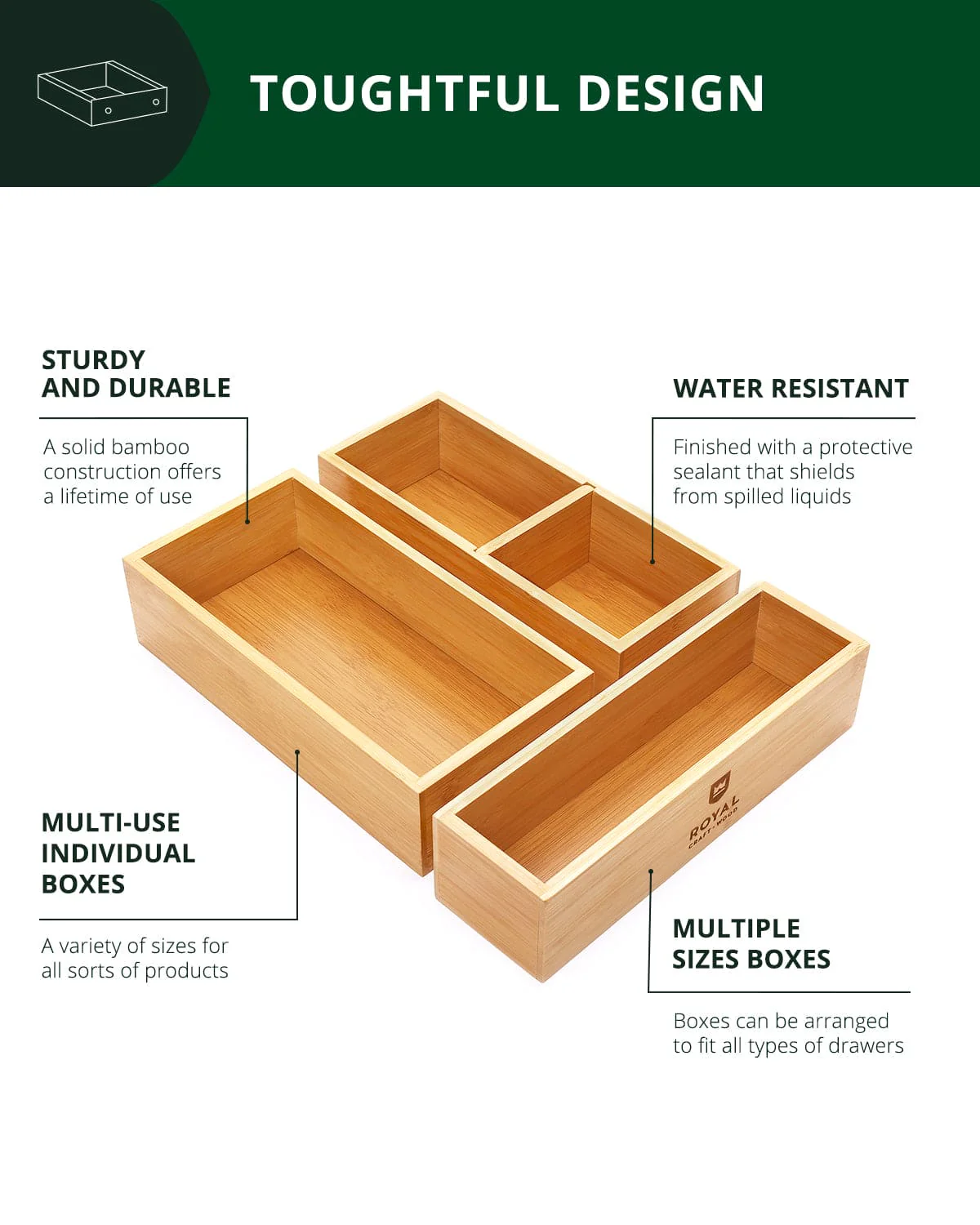Storage Box Set of 3, Natural - Image 3