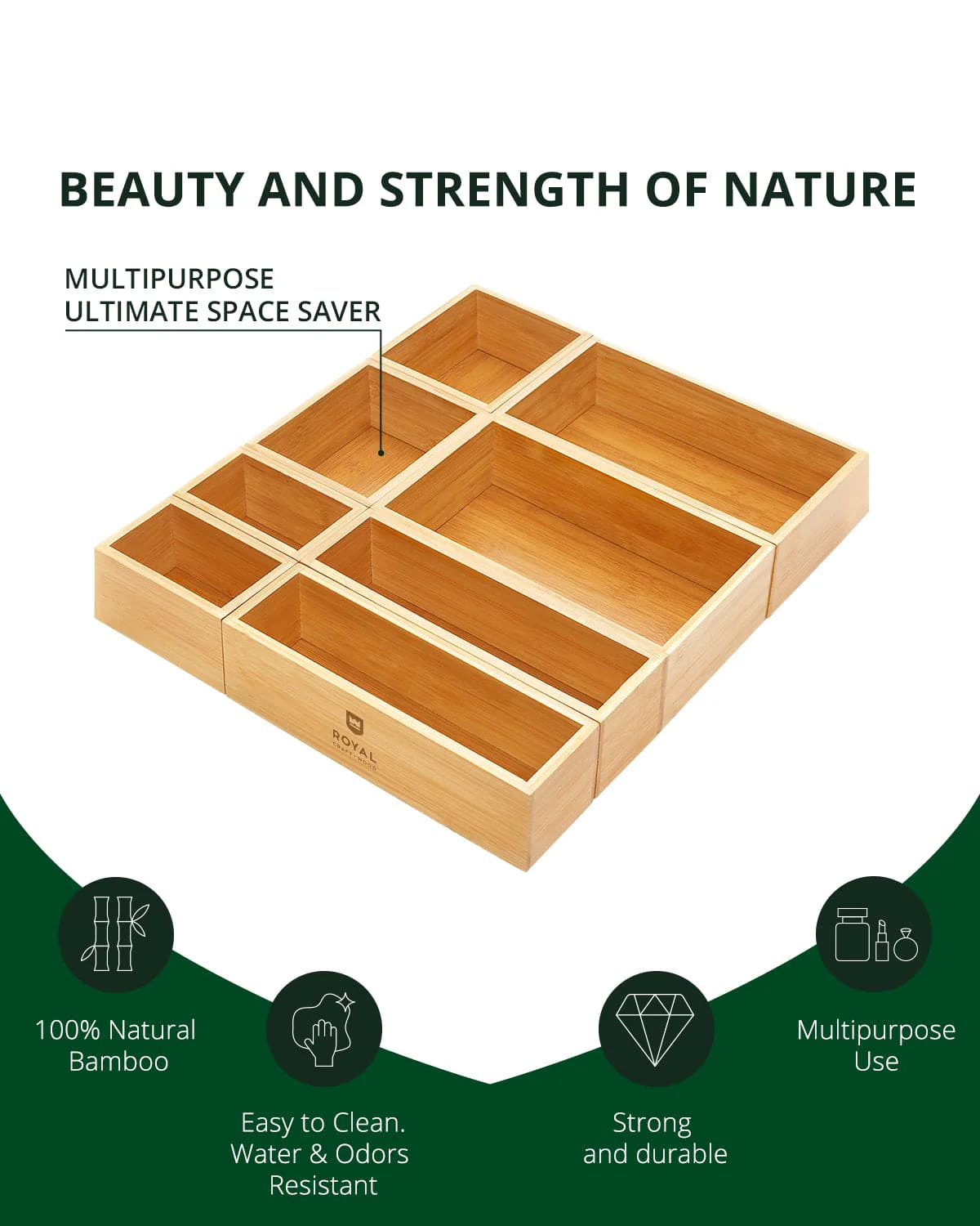 Storage Box Set of 8, Natural - Image 3