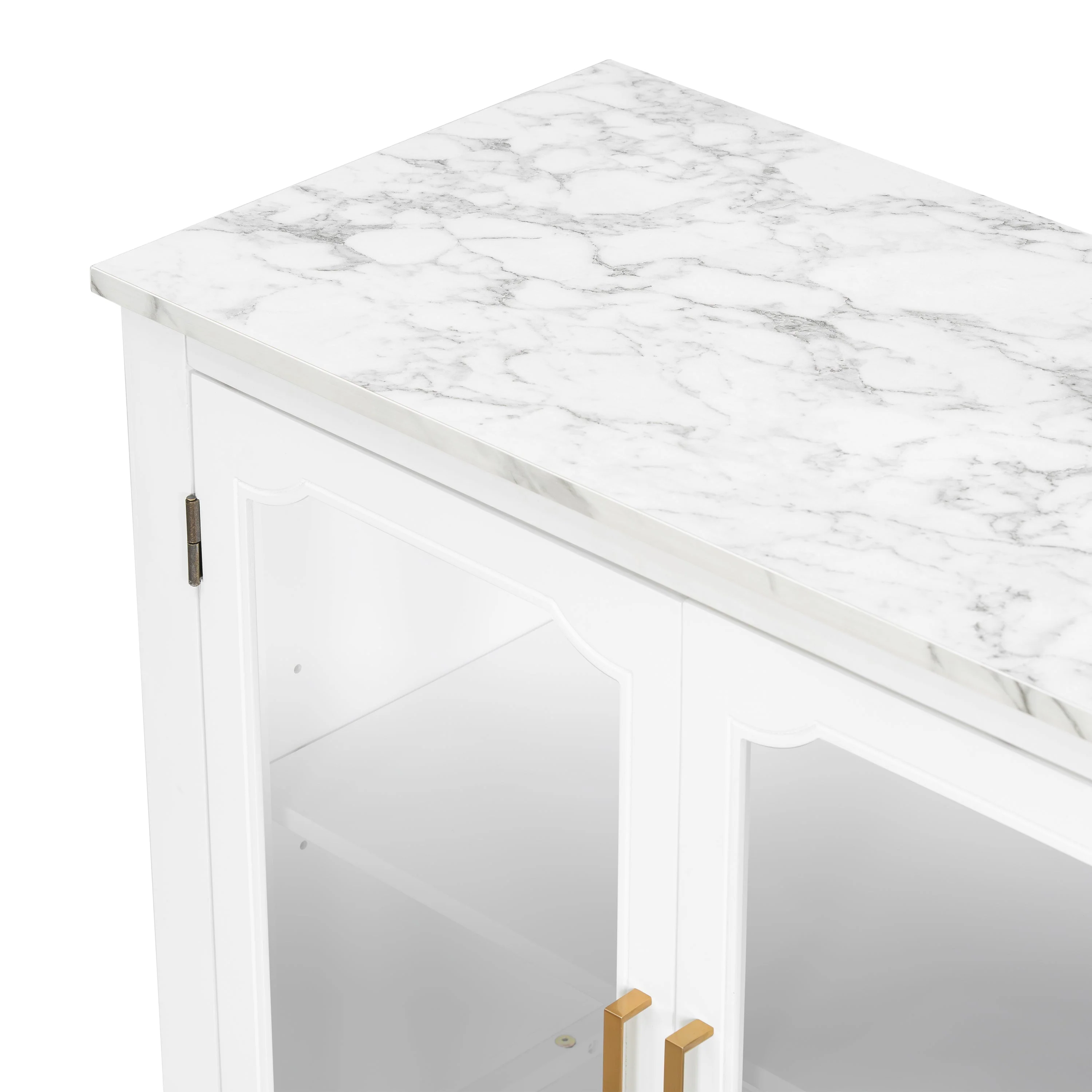Storage Cabinet 3 Doors Stylish Style White - Image 11
