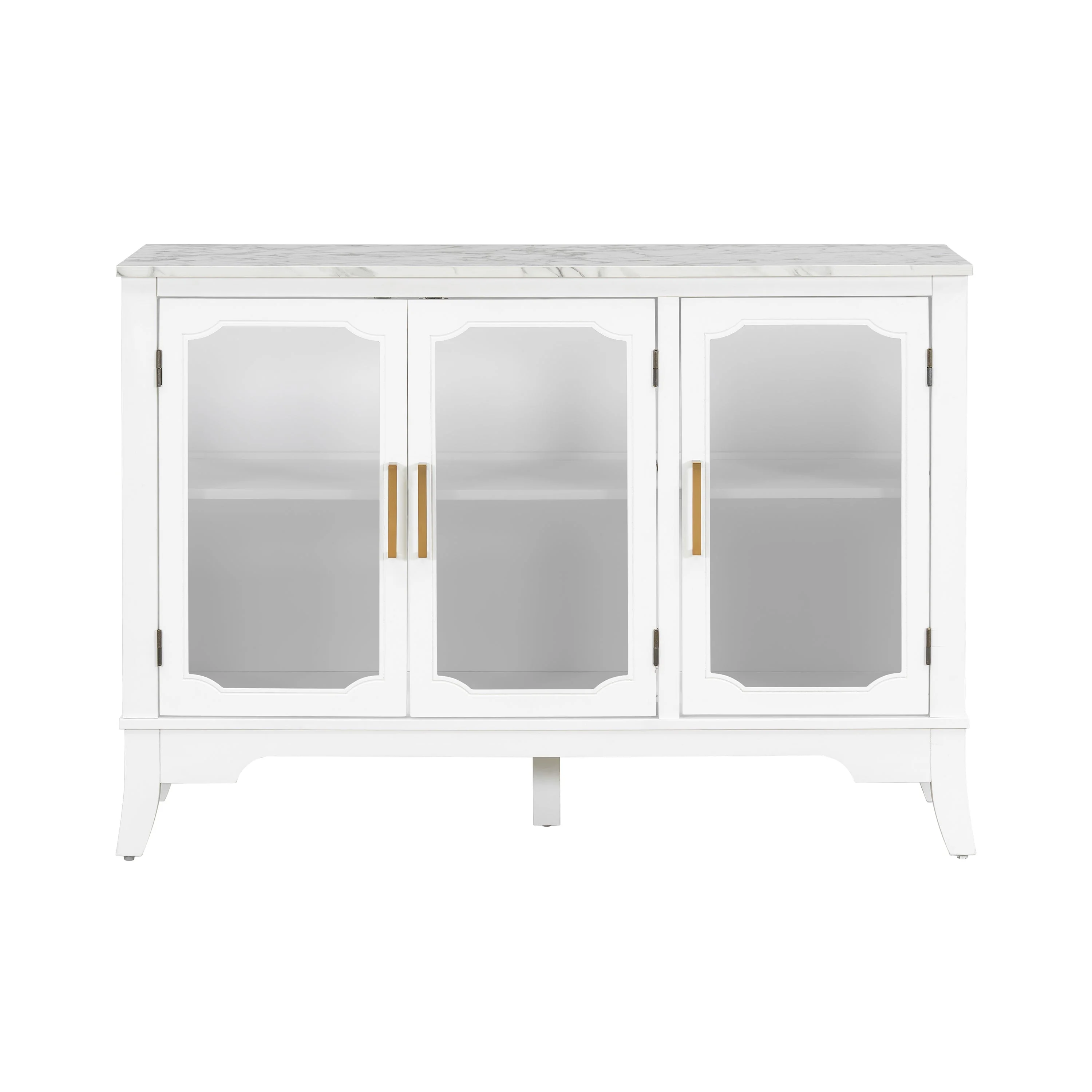 Storage Cabinet 3 Doors Stylish Style White - Image 2