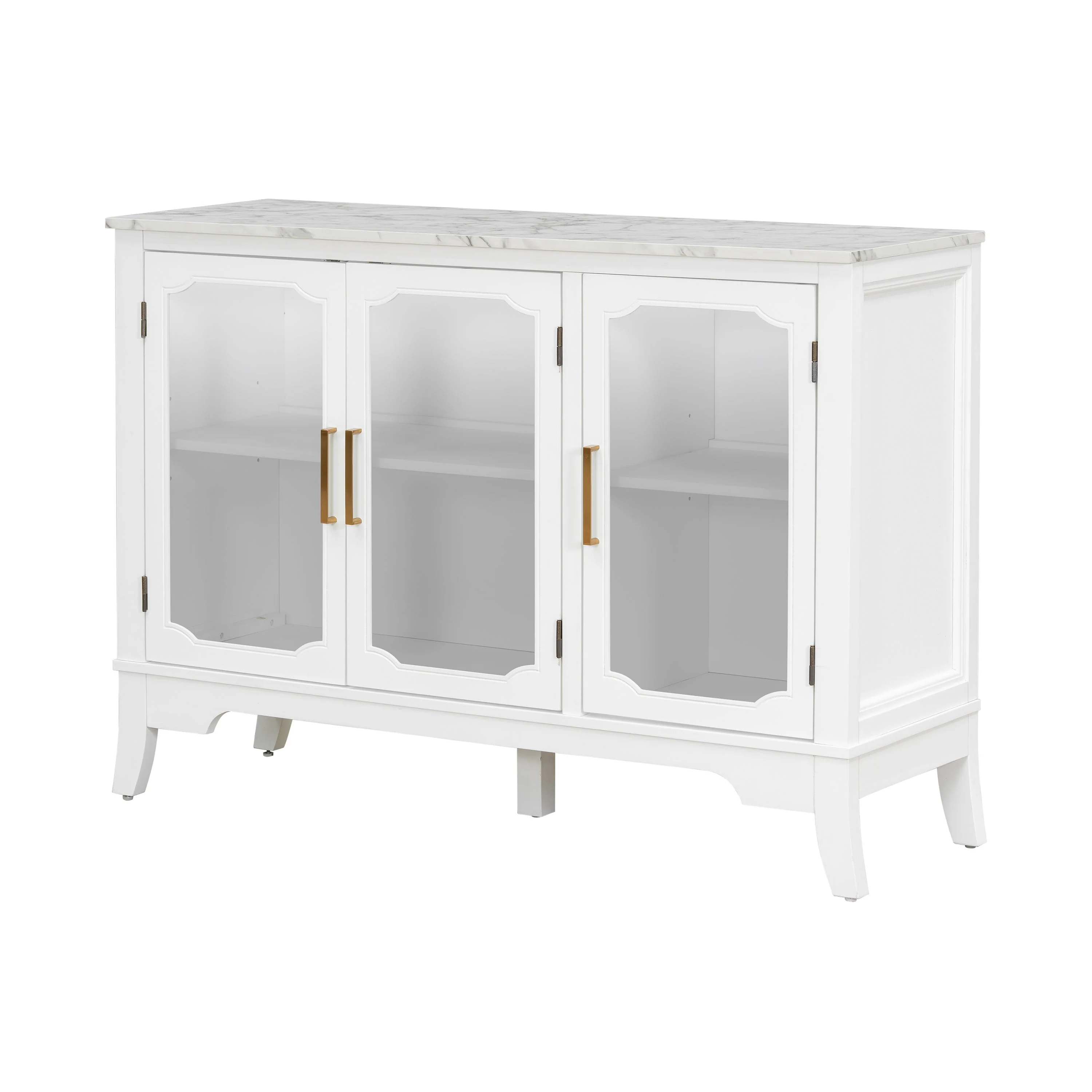 Storage Cabinet 3 Doors Stylish Style White - Image 4