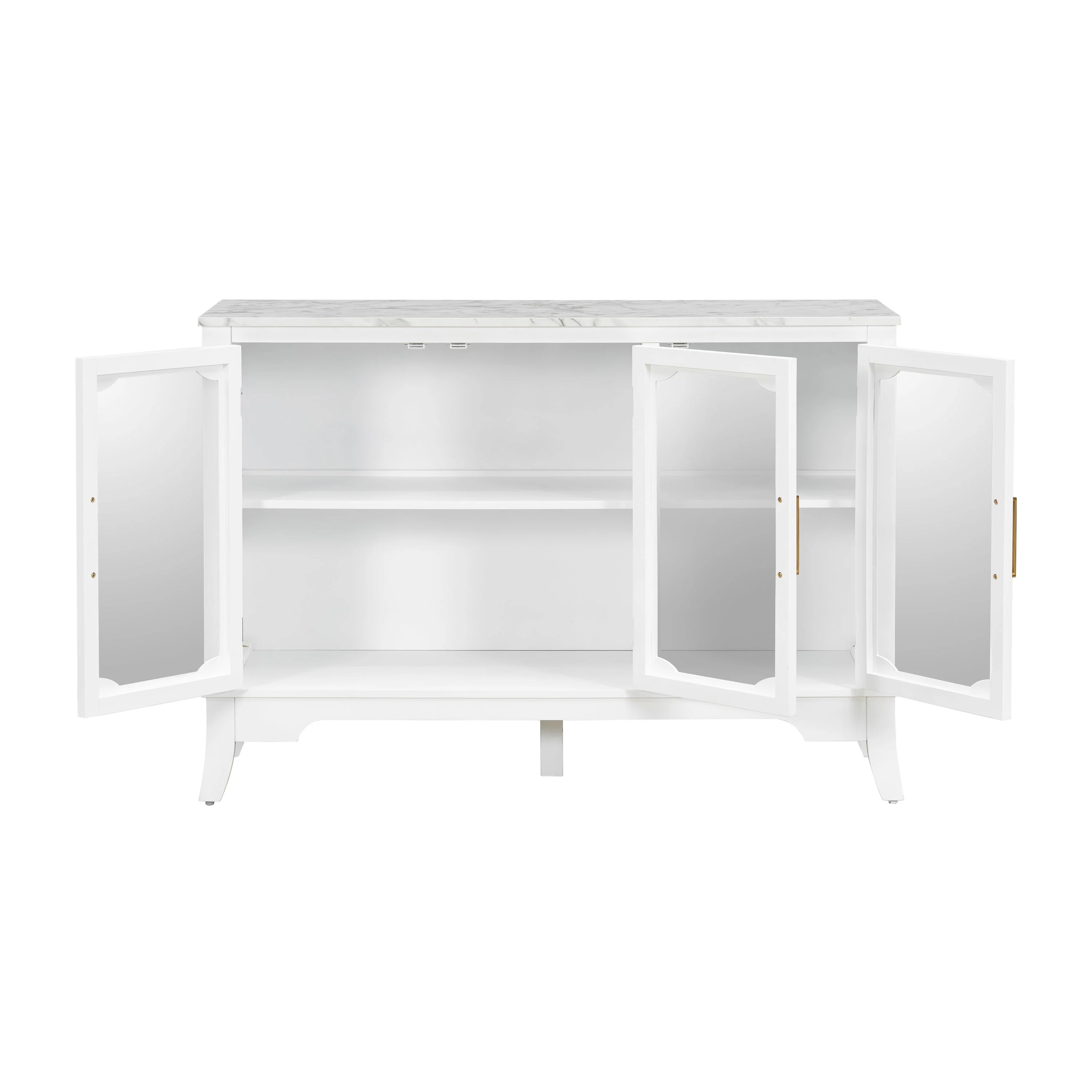Storage Cabinet 3 Doors Stylish Style White - Image 5
