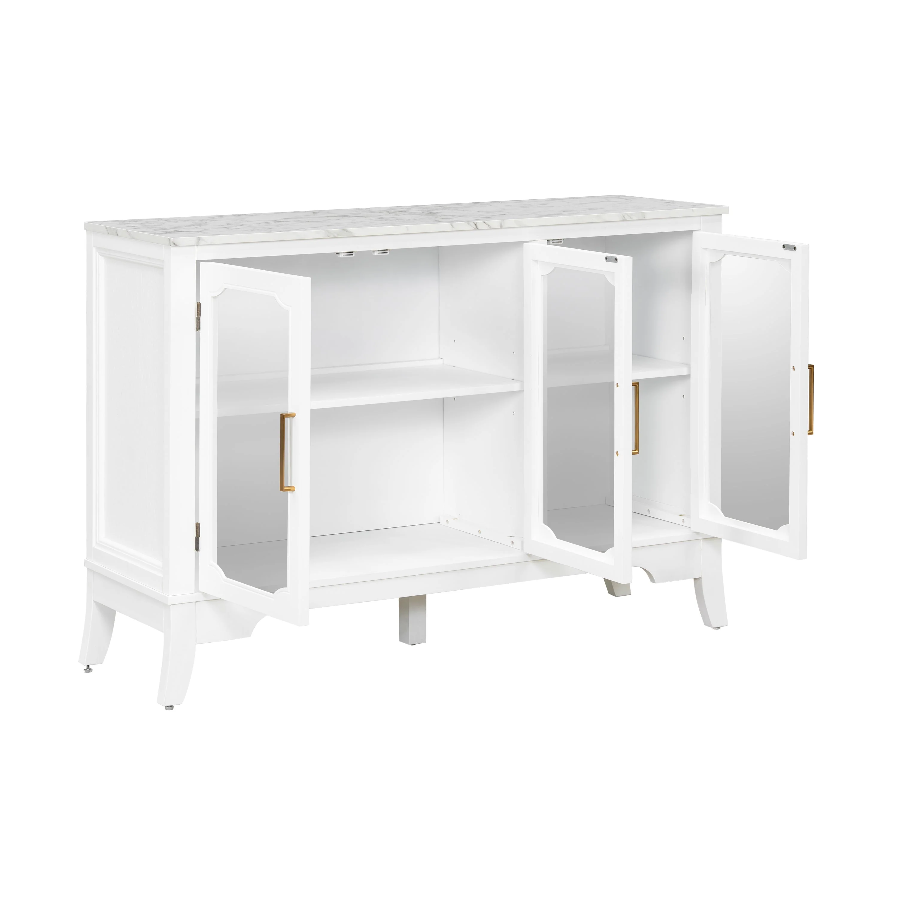 Storage Cabinet 3 Doors Stylish Style White - Image 6