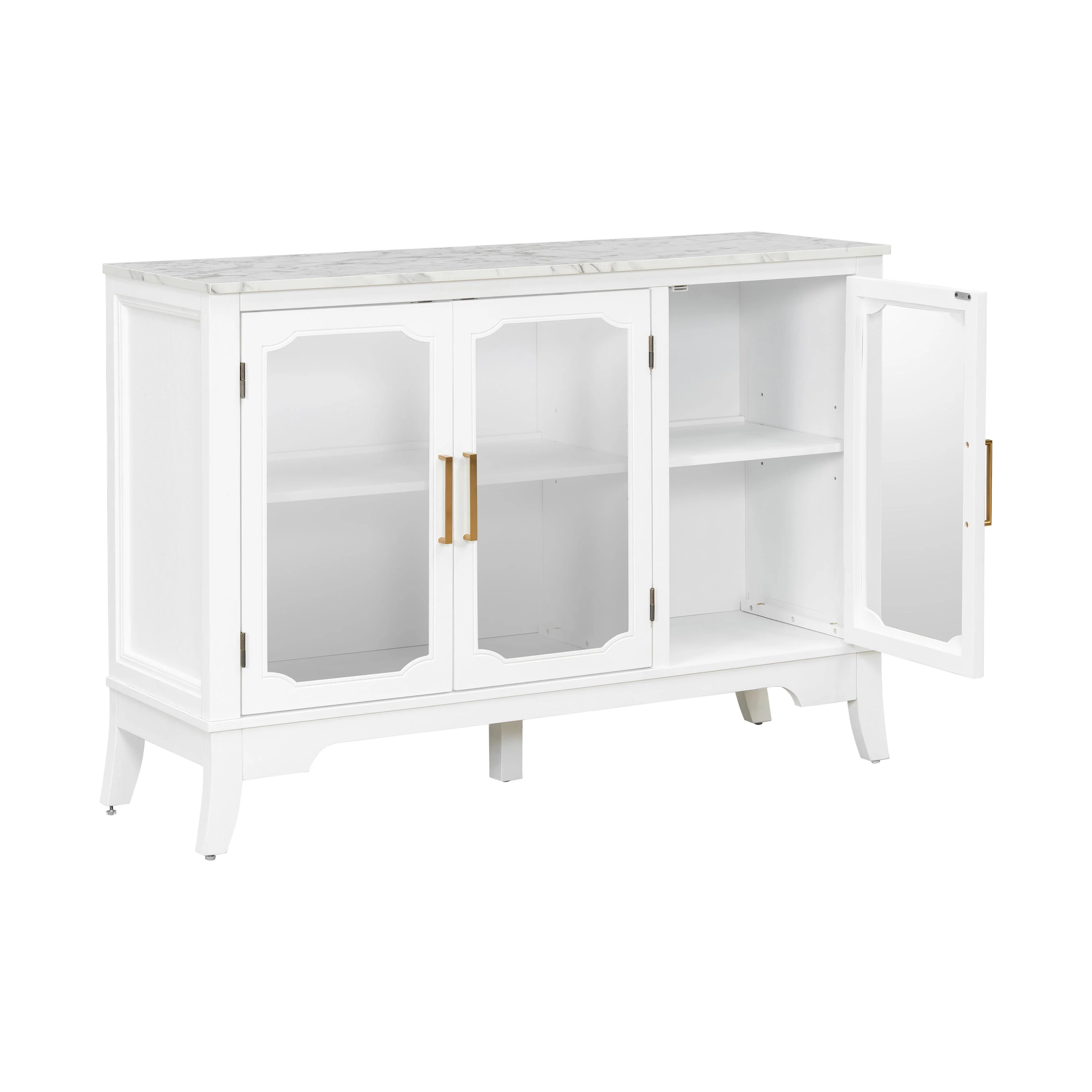 Storage Cabinet 3 Doors Stylish Style White - Image 7