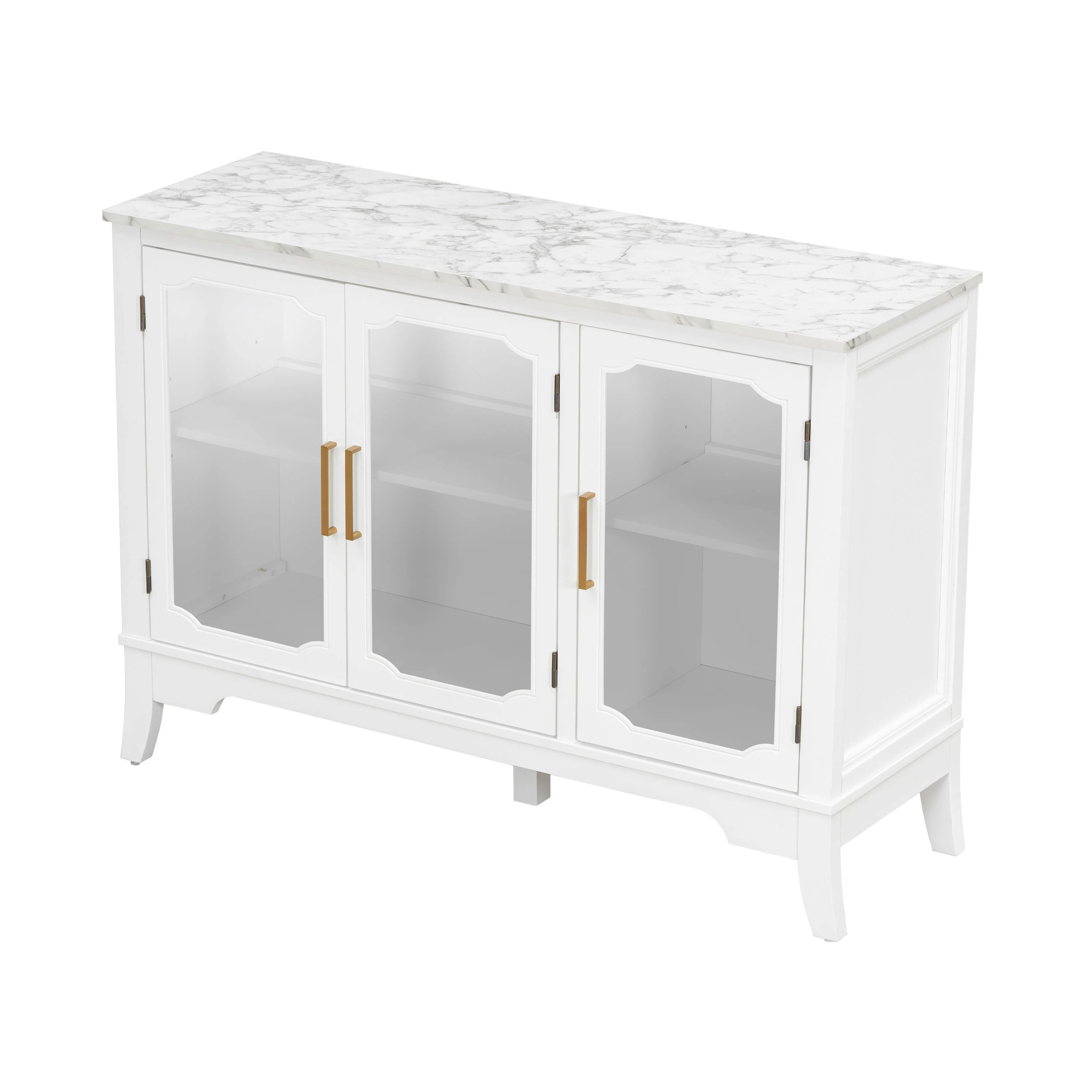 Storage Cabinet 3 Doors Stylish Style White - Image 8