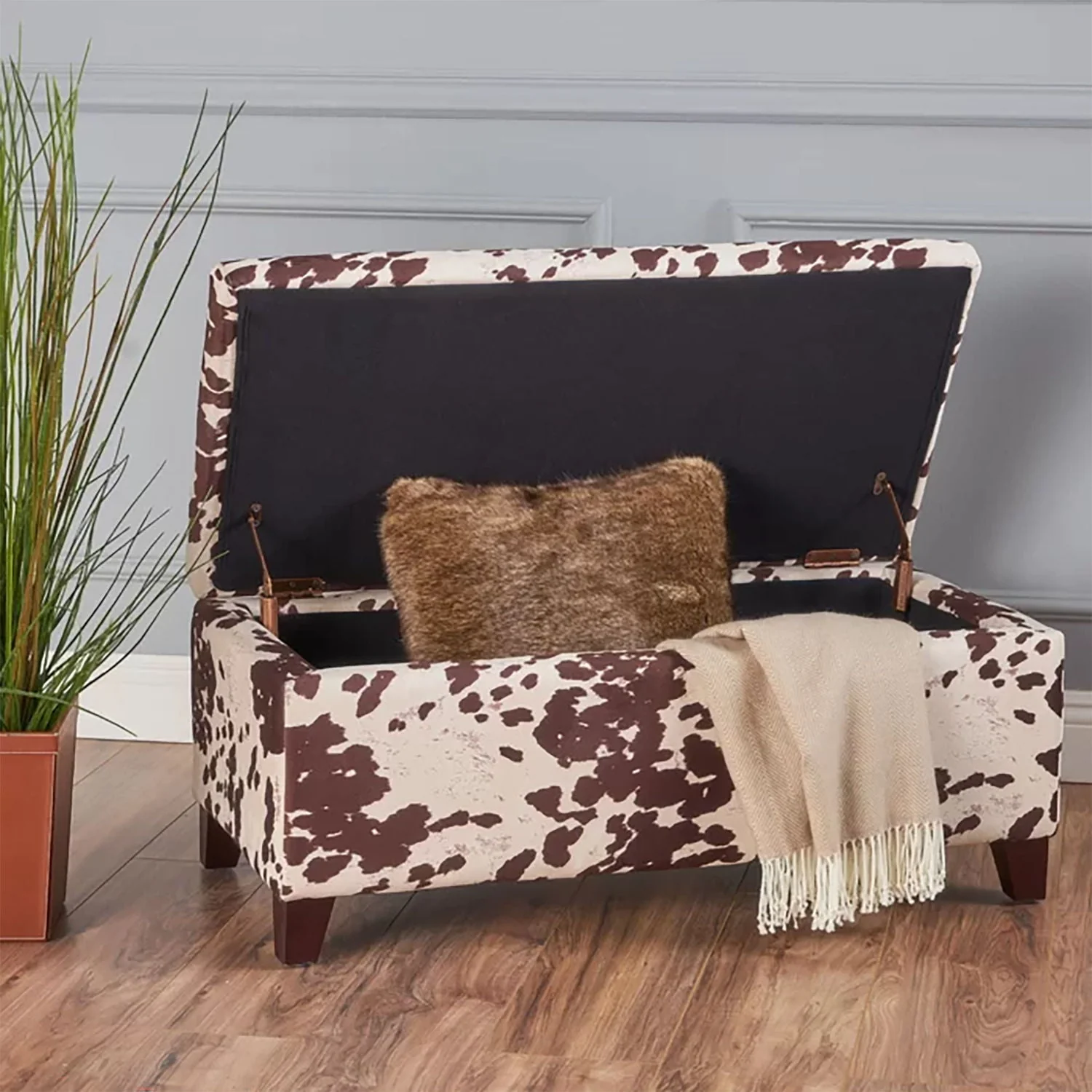 Storage Ottoman - Brown Multi - Image 3