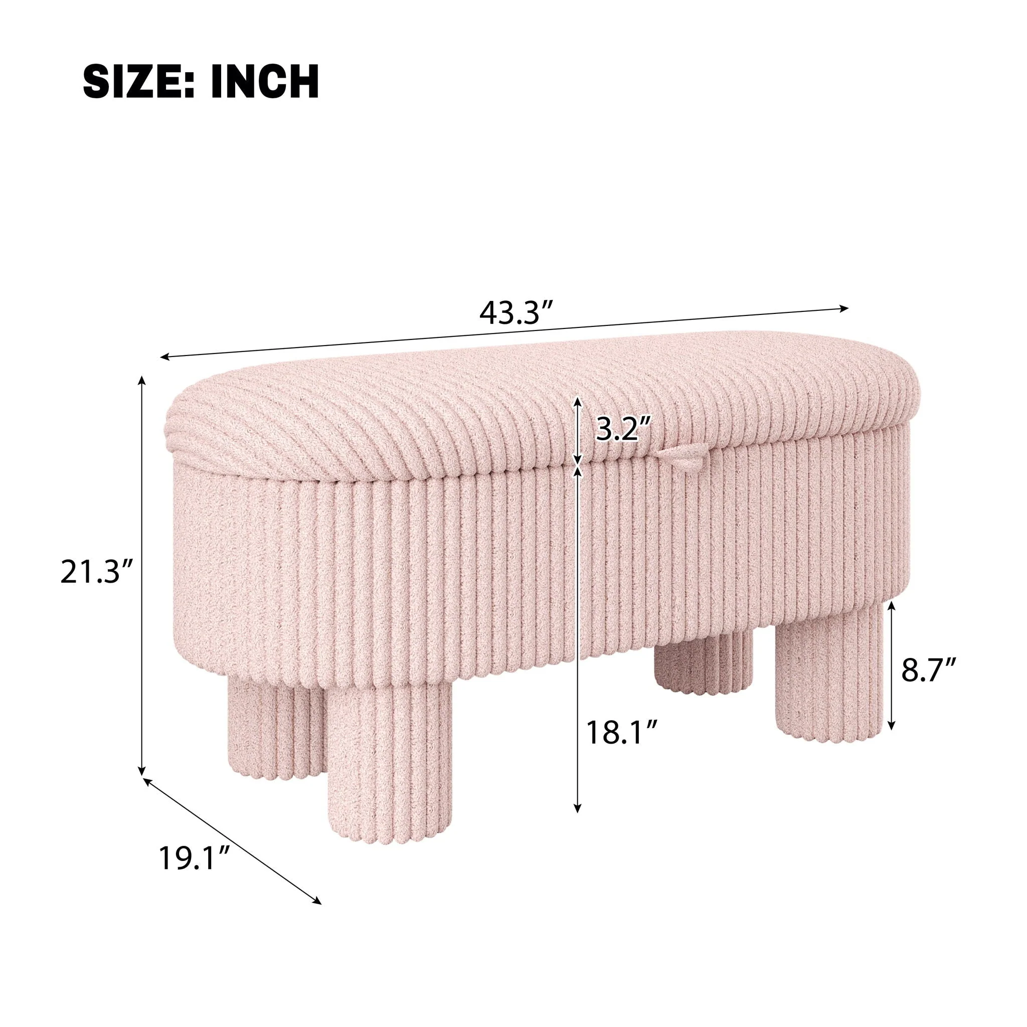 Storage Ottoman Upholstered Bench with Lift-Top Storage for Bedroom - Image 5