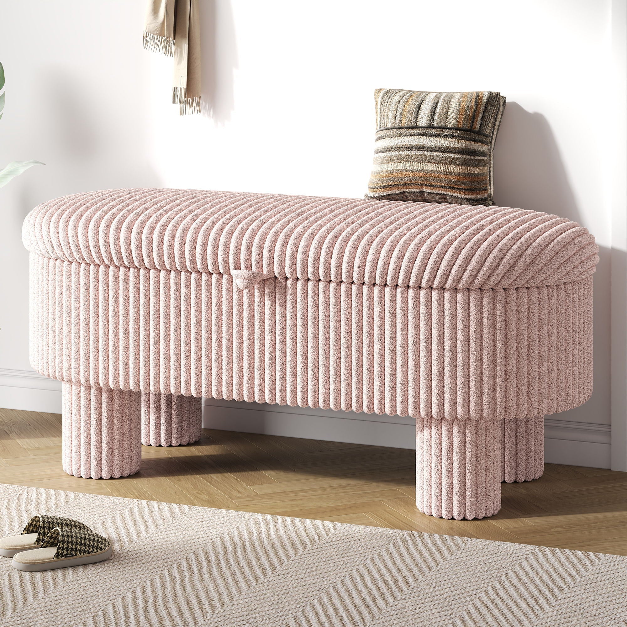 Storage Ottoman Upholstered Bench with Lift-Top Storage for Bedroom - Image 6