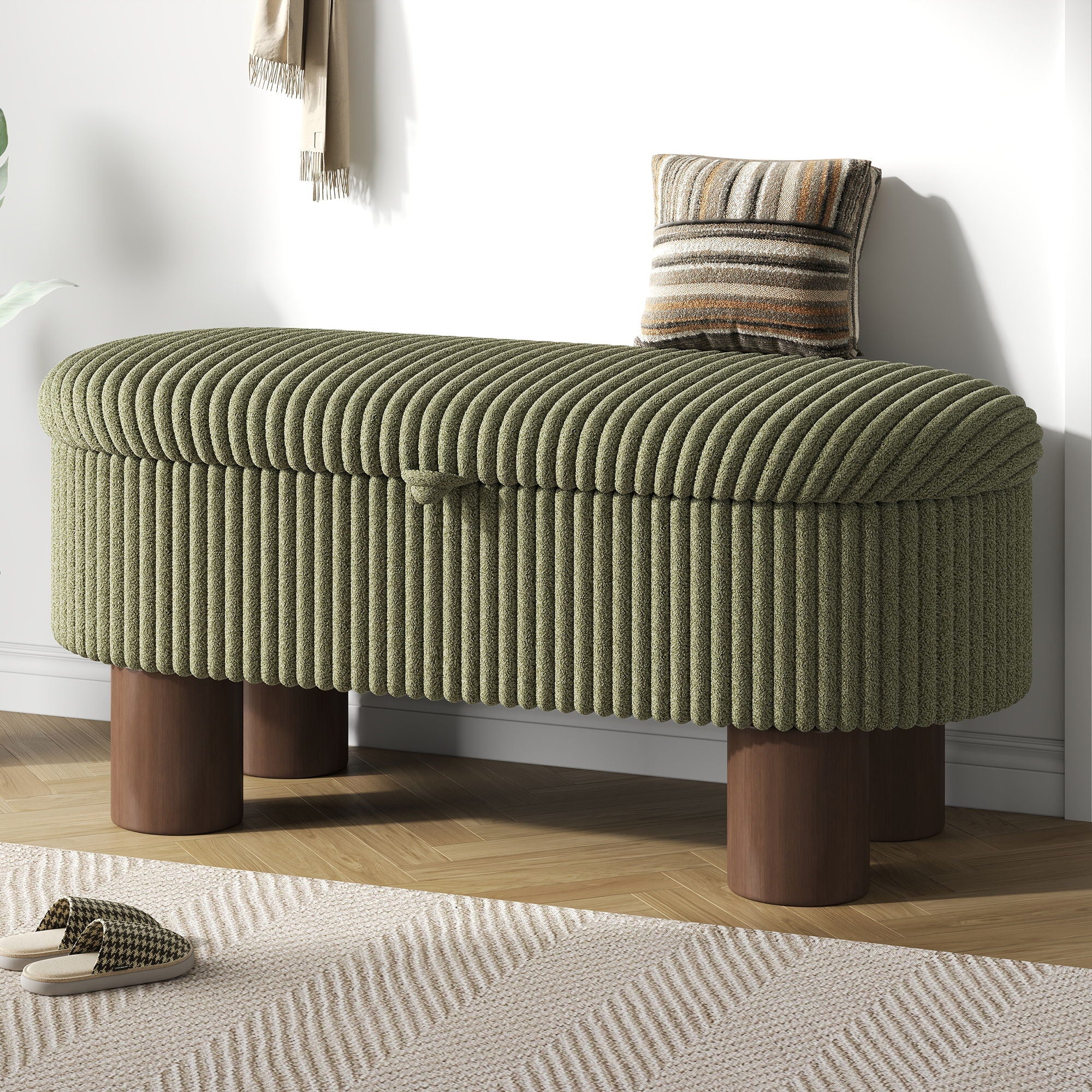 Storage Ottoman Upholstered Bench with Lift-Top Storage for Bedroom - Image 8
