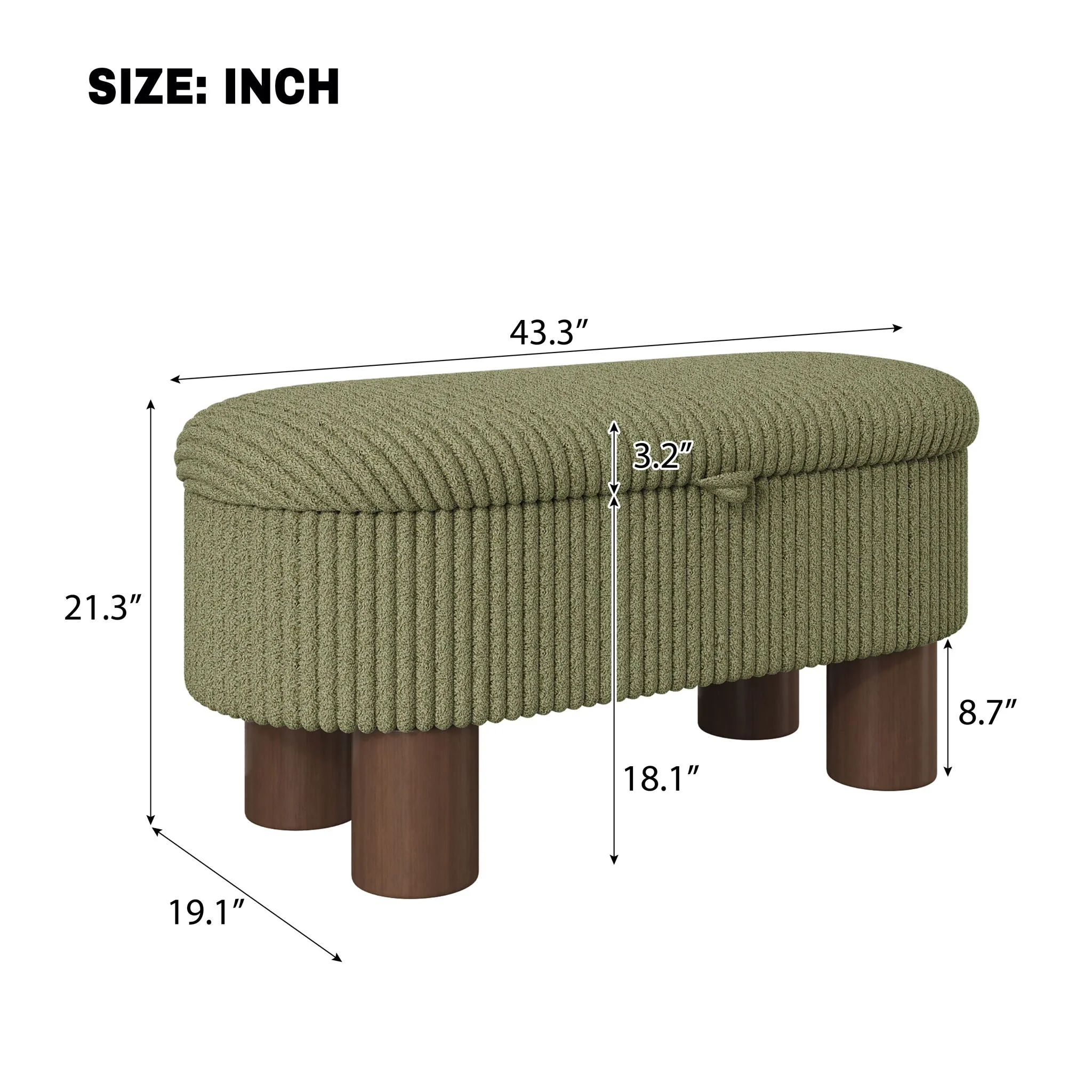 Storage Ottoman Upholstered Bench with Lift-Top Storage for Bedroom - Image 9