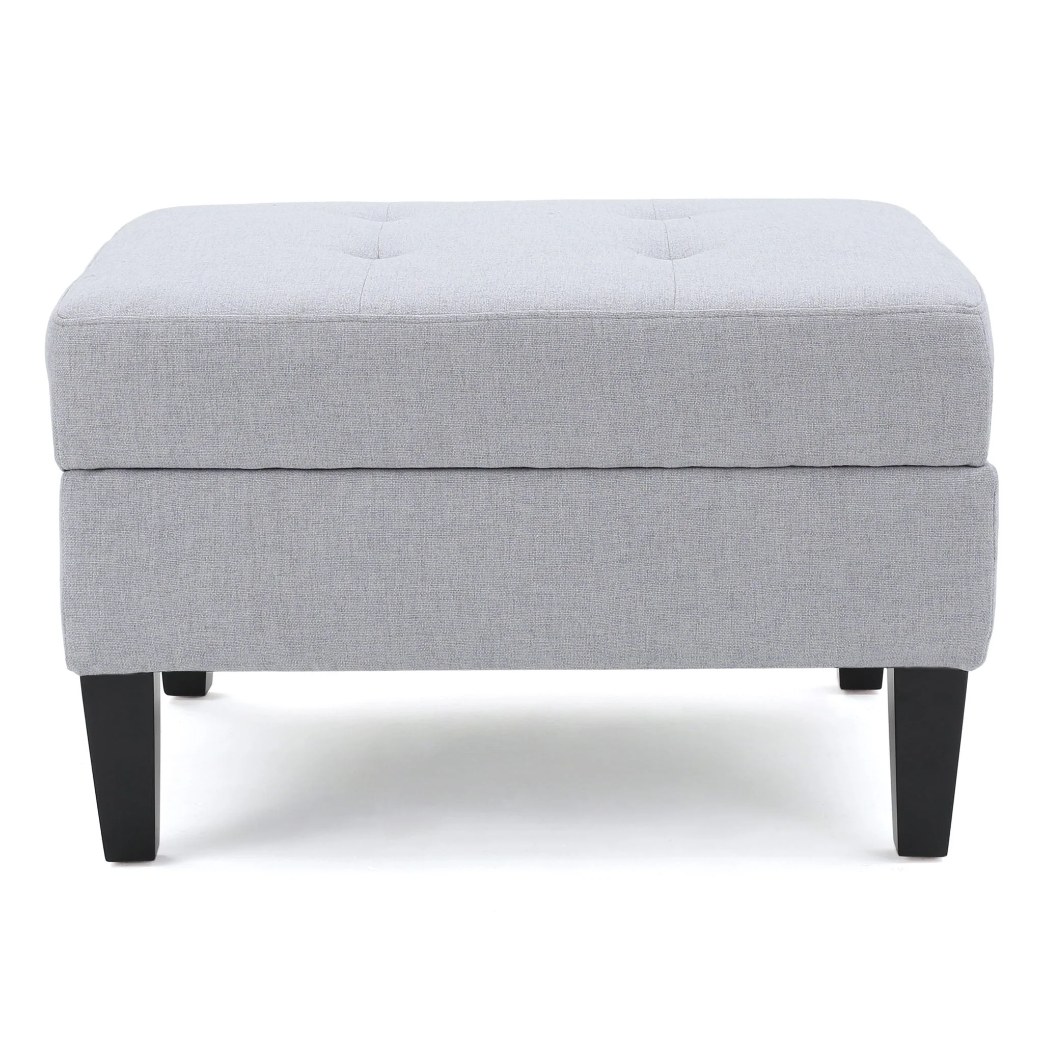 Storage Ottoman With Birch Wood Legs And Cushioned Top - Image 2
