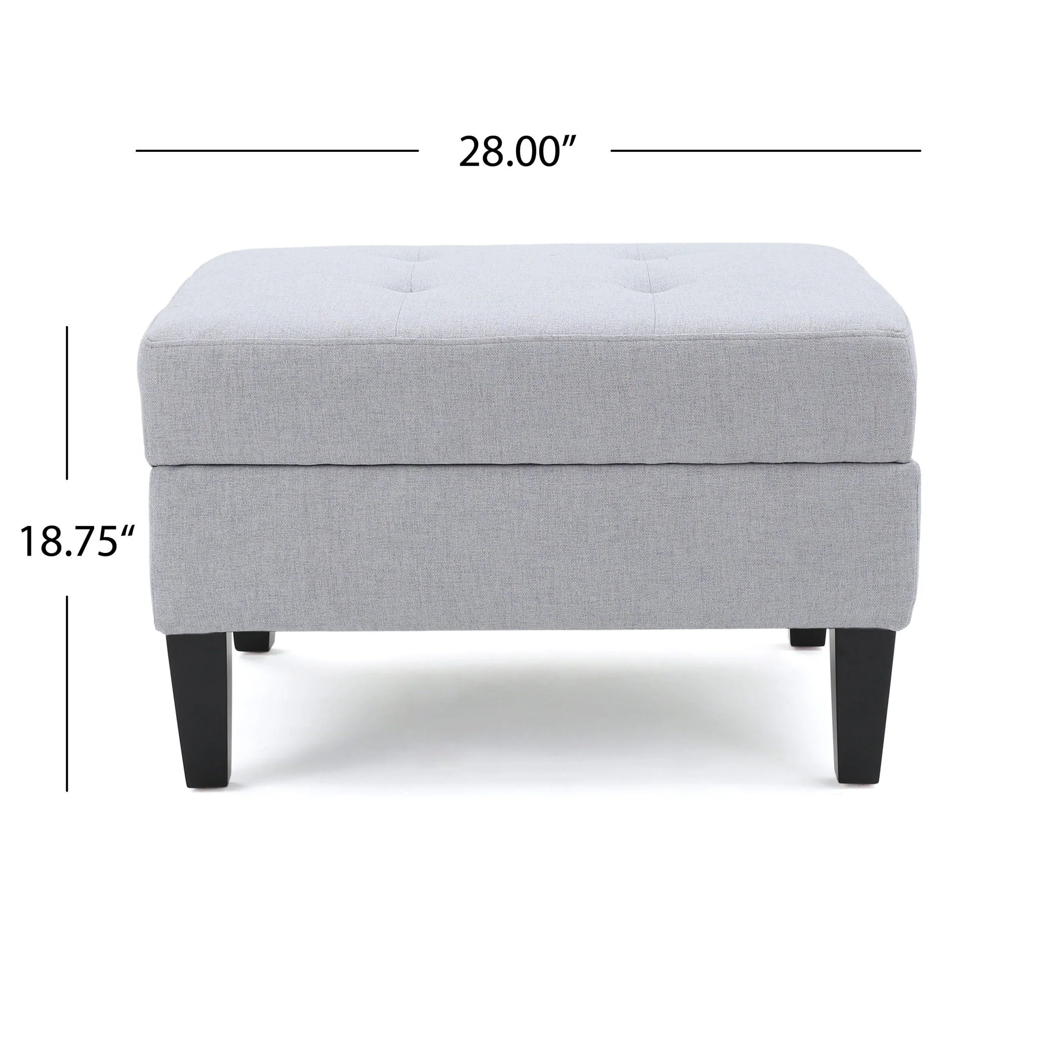 Storage Ottoman With Birch Wood Legs And Cushioned Top - Image 4
