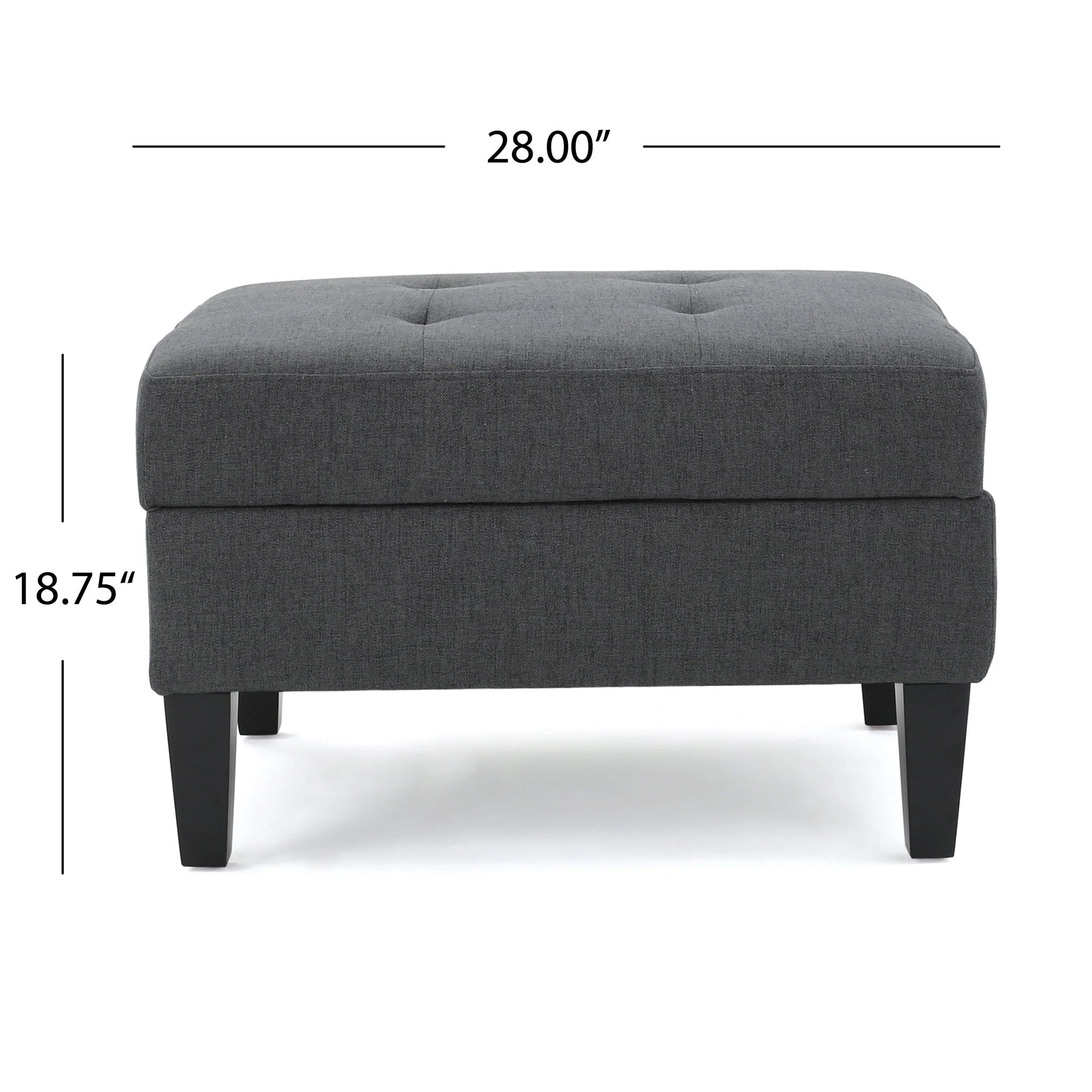Storage Ottoman With Birch Wood Legs And Cushioned Top - Image 6