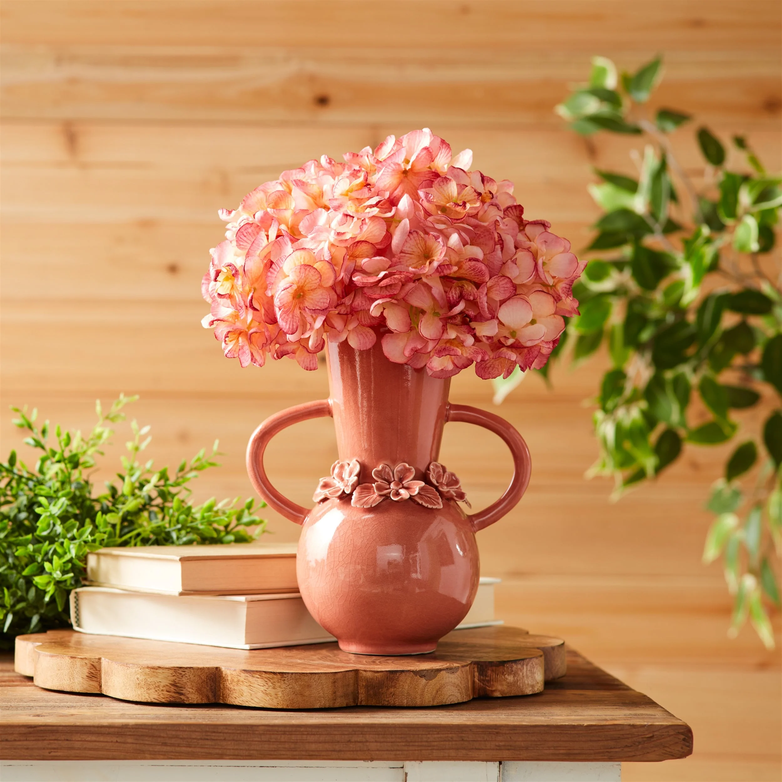 Storeware Vase With Floral Accent (Set of 2)