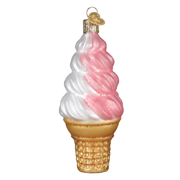 Strawberry Swirl Soft Serve Ornament - Image 2
