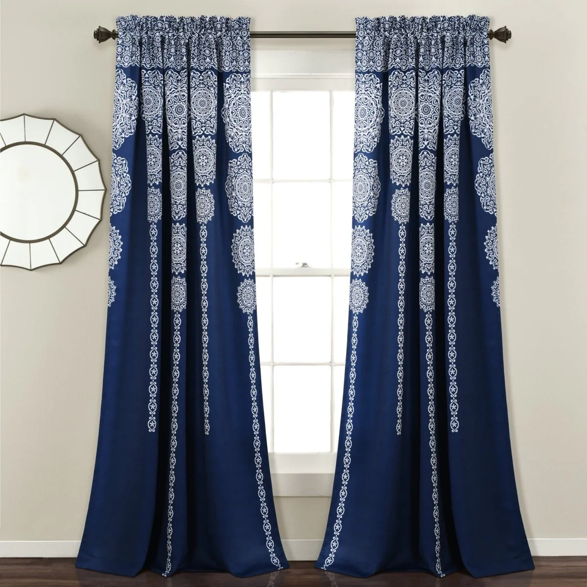 Stripe Medallion Light Filtering Window Curtain Set - Image 16