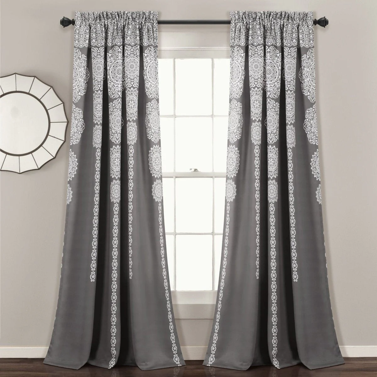 Stripe Medallion Light Filtering Window Curtain Set - Image 21