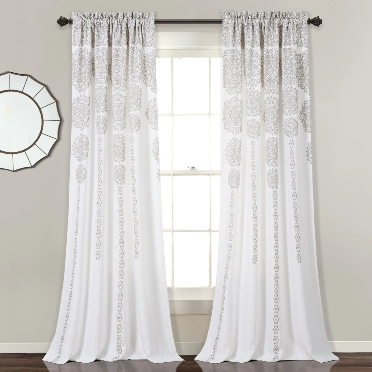 Stripe Medallion Light Filtering Window Curtain Set - Image 31