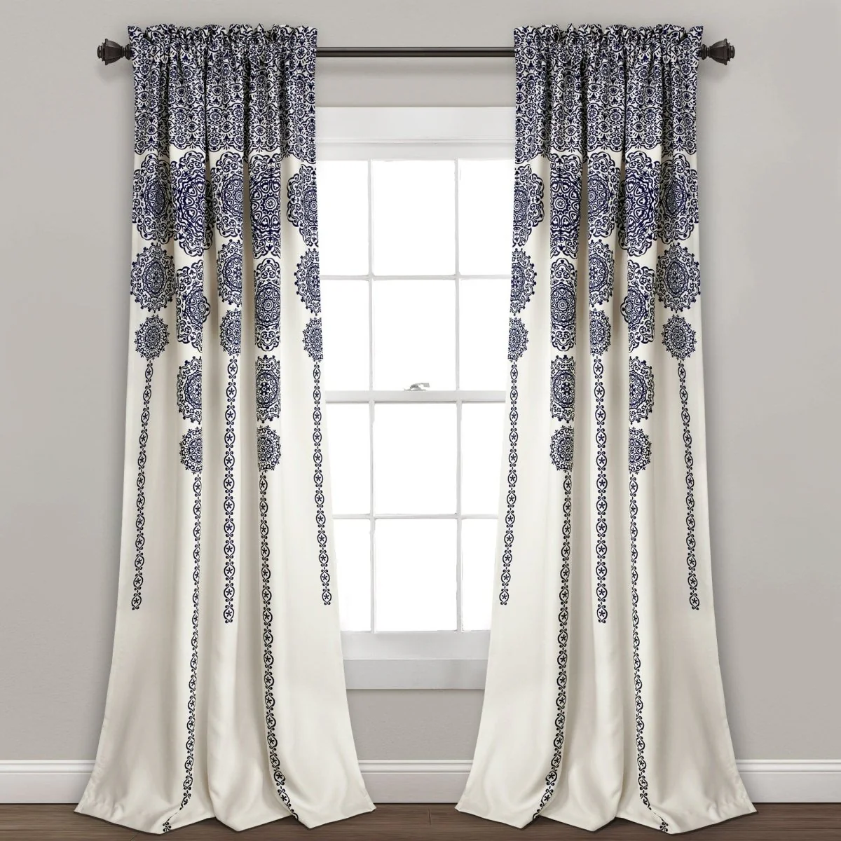 Stripe Medallion Light Filtering Window Curtain Set - Image 6