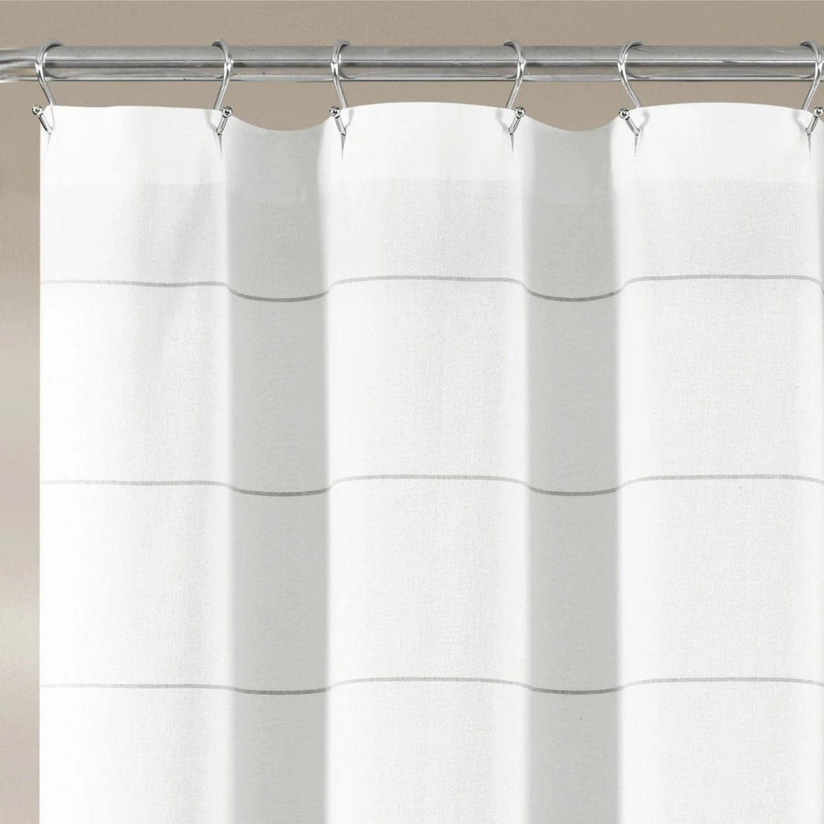 Stripe Yarn Dyed Tassel Fringe Woven Cotton Shower Curtain - Image 7