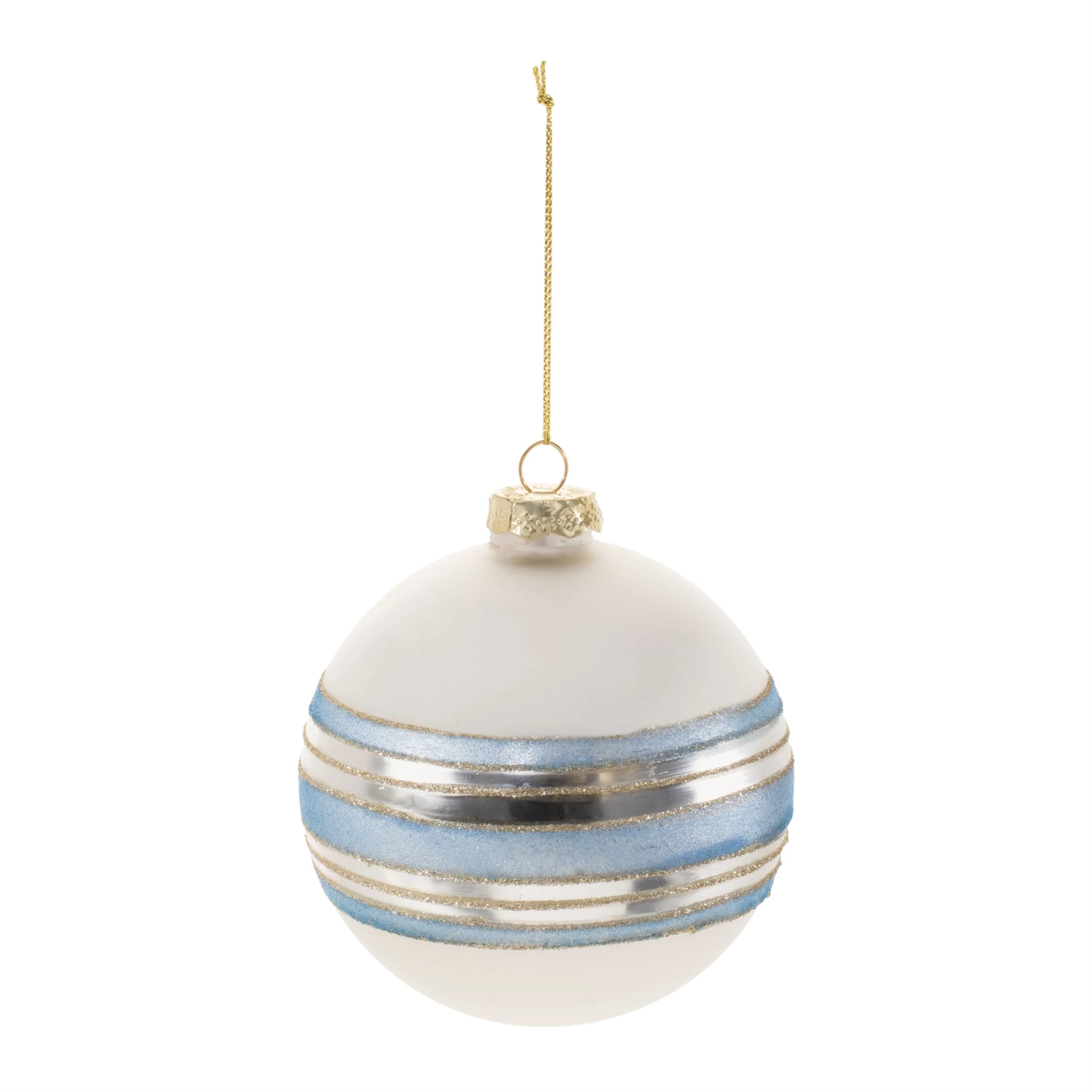 Striped Glass Ball Ornament (Set of 6) - Image 2