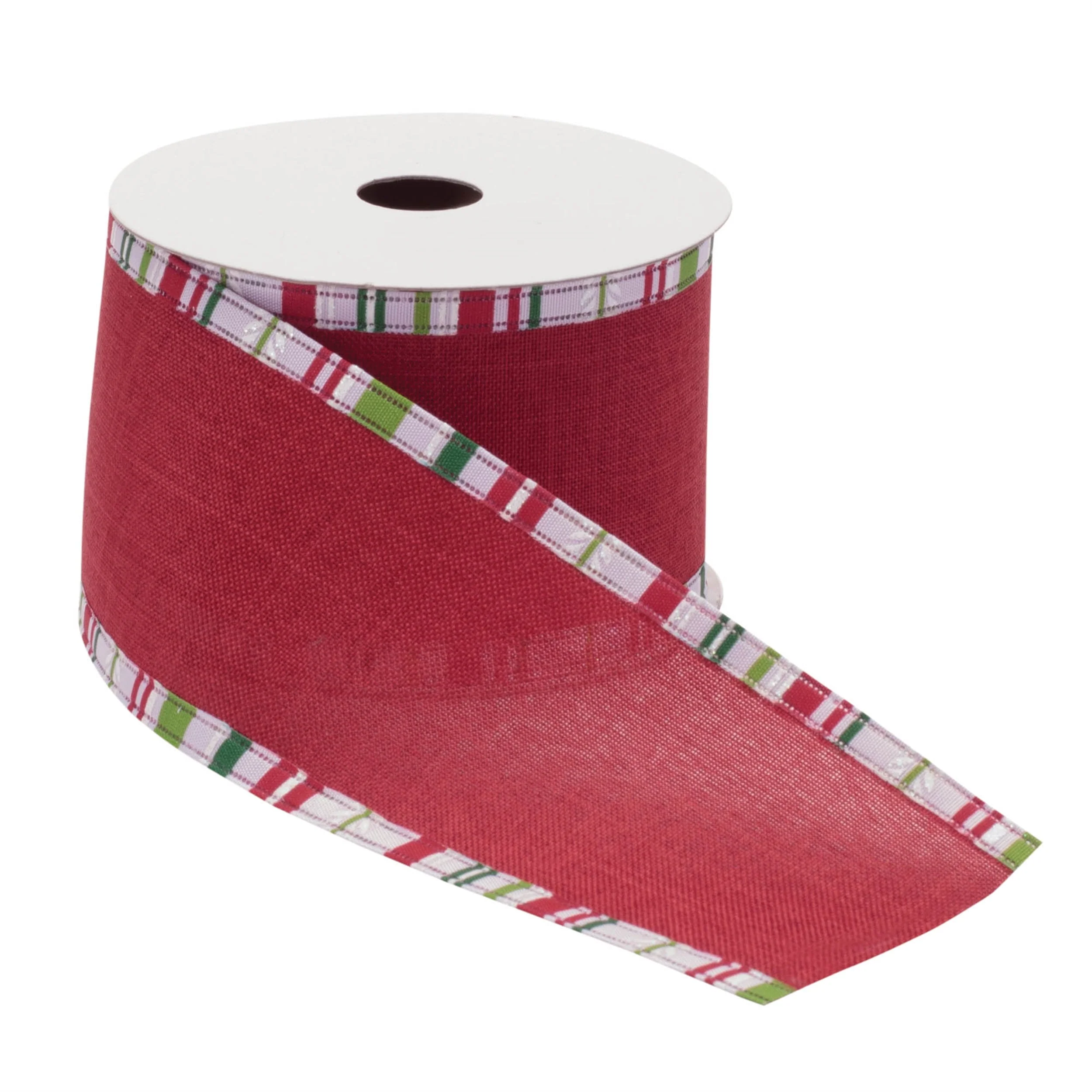 Striped Trim Wired Ribbon (Set of 2) - Image 2