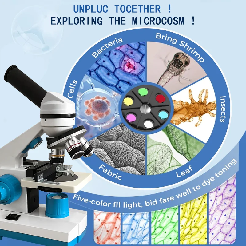 Student Microscope Dual LED with Moving Slide Stage for School Home Lab - Image 3