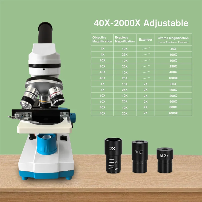 Student Microscope Dual LED with Moving Slide Stage for School Home Lab - Image 4