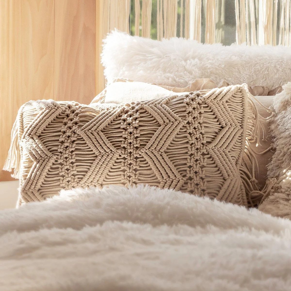 Studio Chevron Macrame Decorative Pillow Cover - Image 7