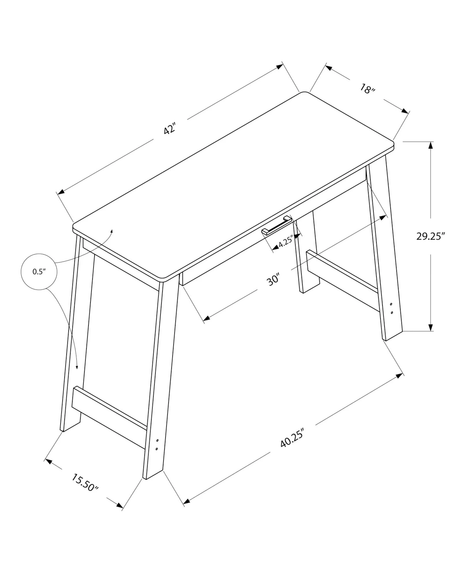 Stylish Design Computer Desk for Home Office with Storage Drawers - Image 7