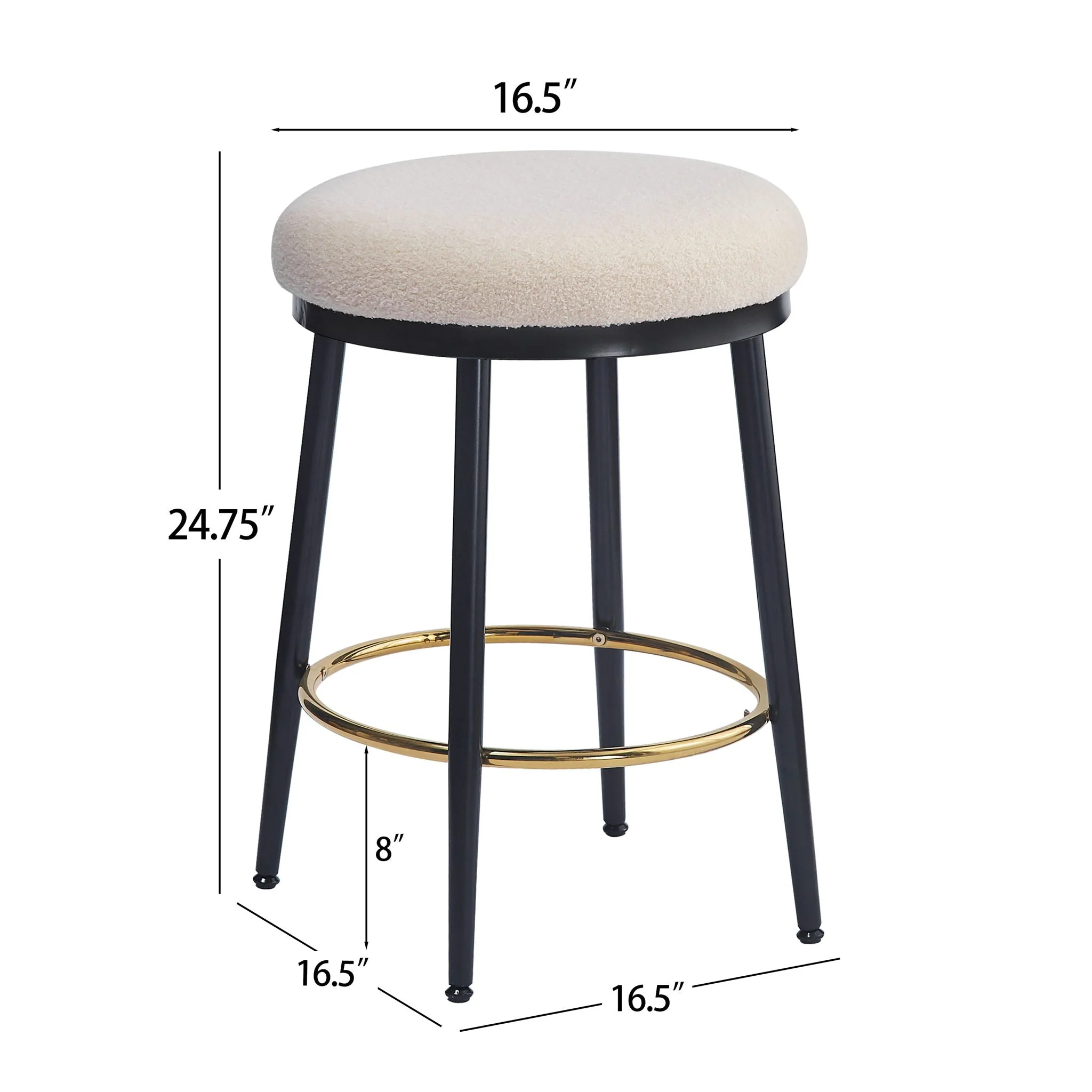 Stylish Design Counter Stools (Set of 2) - Image 3