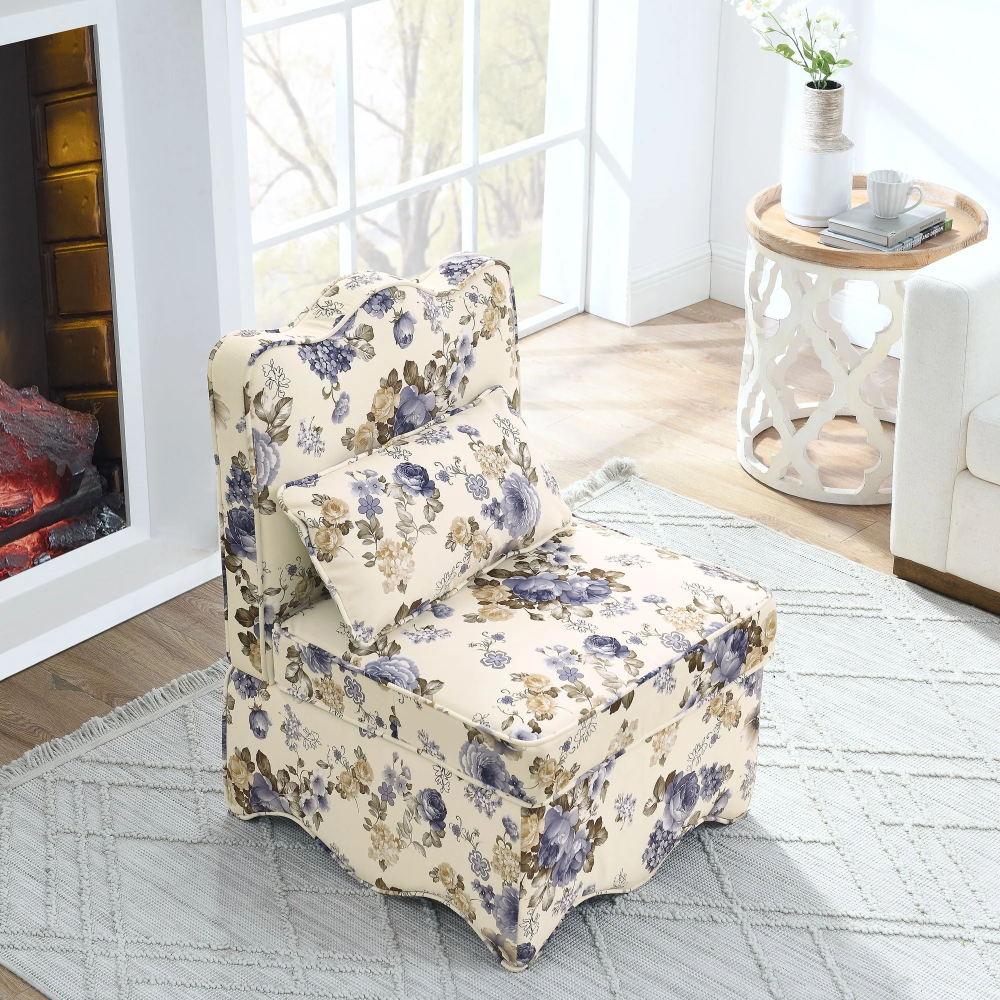 Stylish Flannel Dining Chair with Soft Cushion and Backrest - Image 5